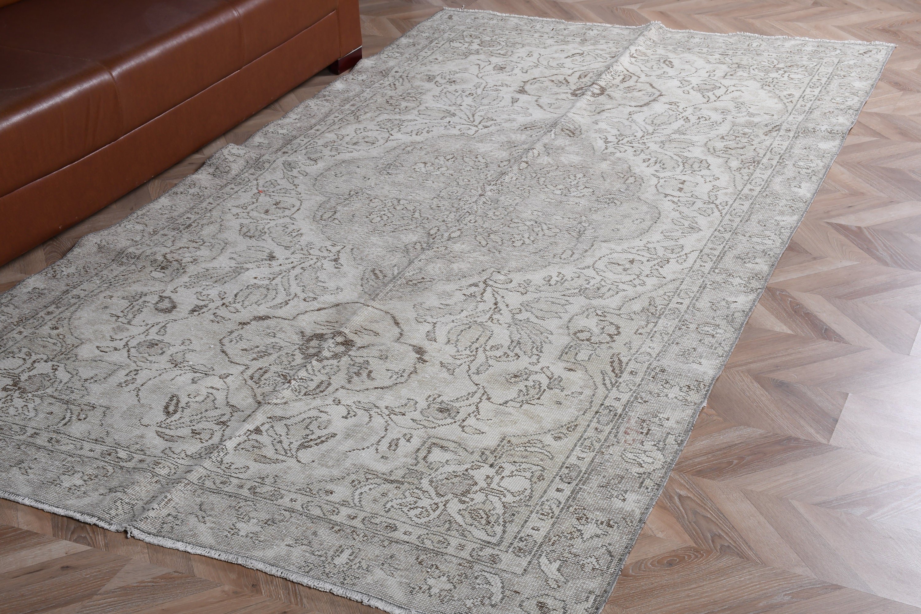 Beyaz Yün Halılar, Anadolu Halıları, Yatak Odası Halısı, 5.2x9.9 ft Büyük Halı, Oturma Odası Halıları, Türk Halısı, Oushak Halısı, Vintage Halı, Soluk Halı