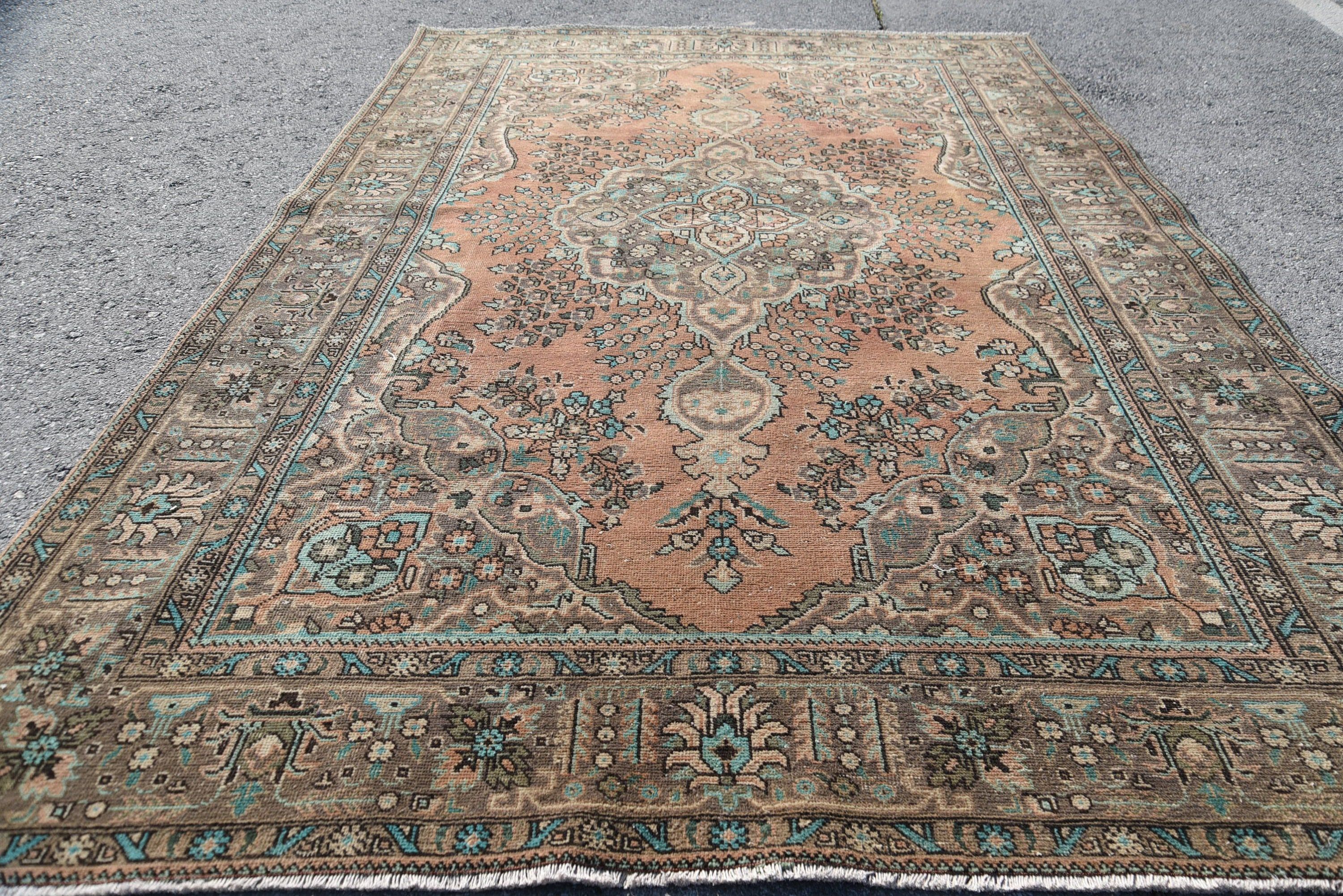 Vintage Halı, Yatak Odası Halısı, Oturma Odası Halıları, El Dokuma Halısı, 6.2x9.7 ft Büyük Halı, Türk Halısı, Ev Dekor Halıları, Oturma Odası Halıları