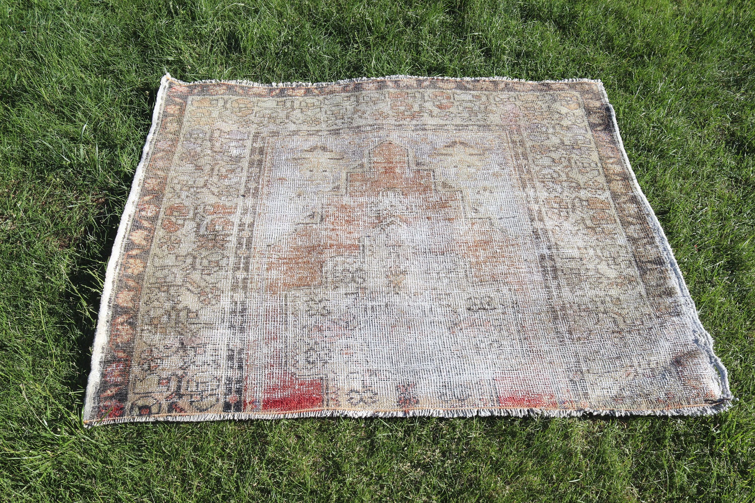 Beige Flatweave Rug, Small Boho Rugs, Turkish Rug, Moroccan Rug, Floor Rug, Small Area Rugs, Luxury Rug, 4.2x3.3 ft Small Rug, Vintage Rugs