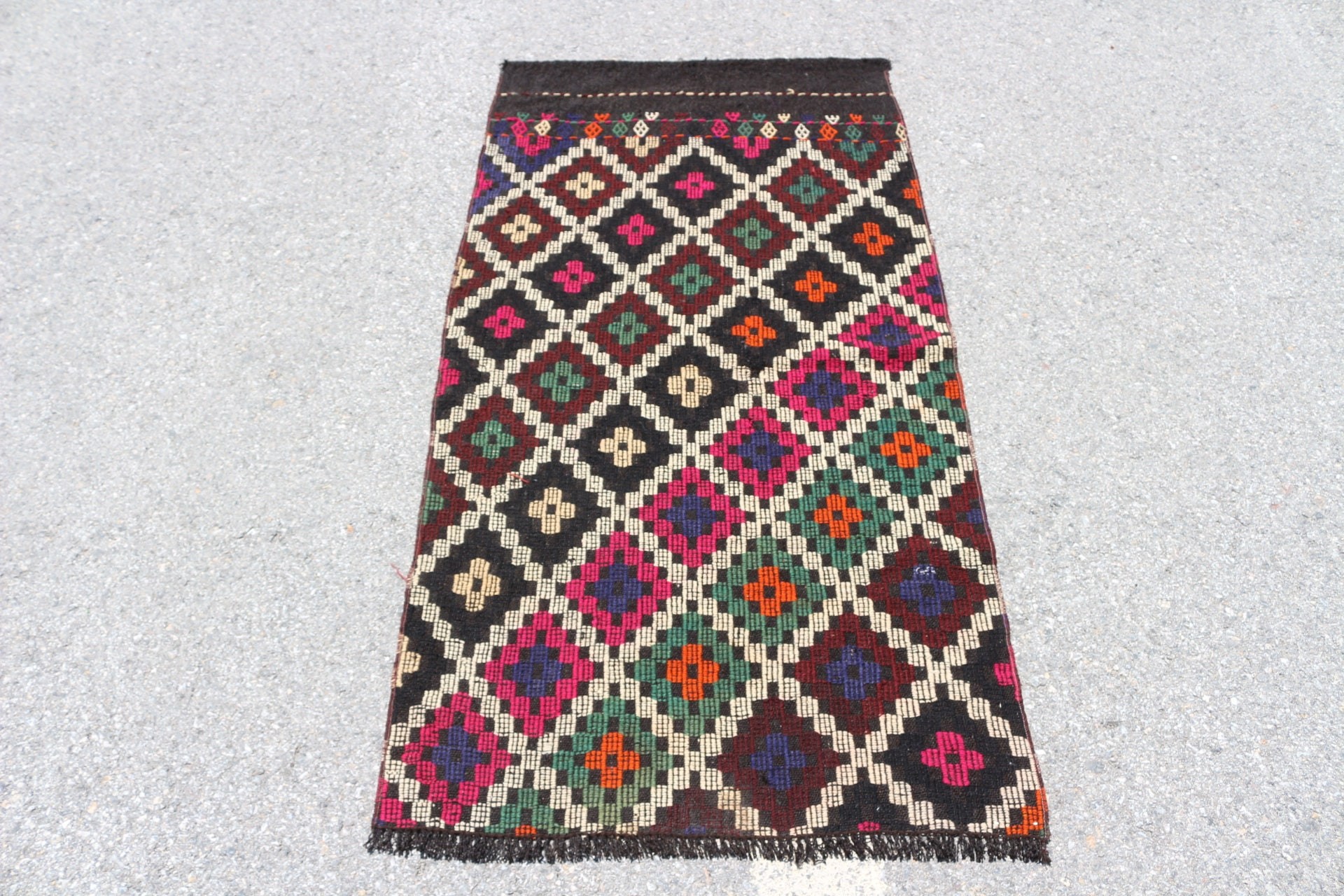 Vintage Halı, Yatak Odası Halısı, Türk Halıları, Kahverengi 2.6x5 ft Küçük Halılar, Kilim, Duvara Asılı Halılar, Anadolu Halıları