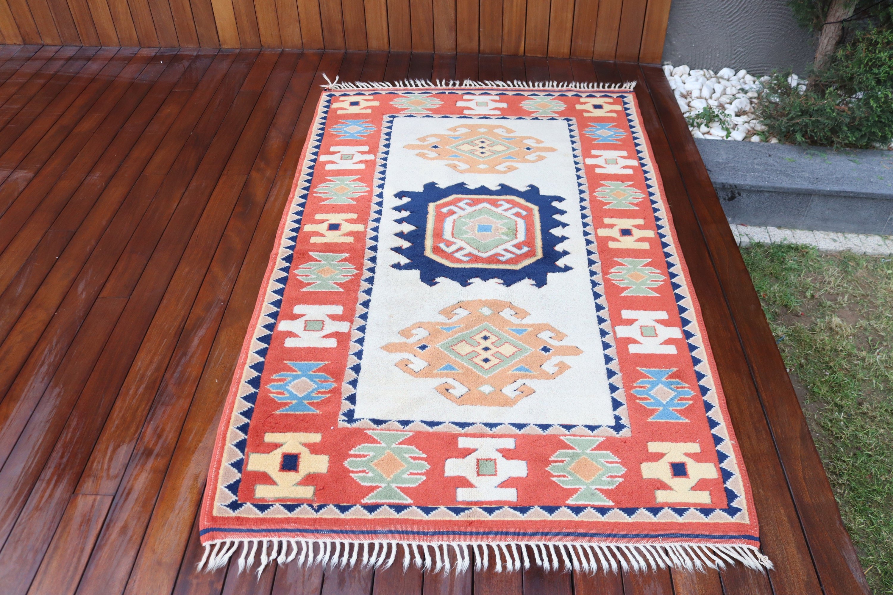 Vintage Rug, Rugs for Entry, Beige Wool Rugs, Entry Rugs, Floor Rugs, 3.8x6.2 ft Accent Rugs, Turkish Rug, Anatolian Rug, Home Decor Rug