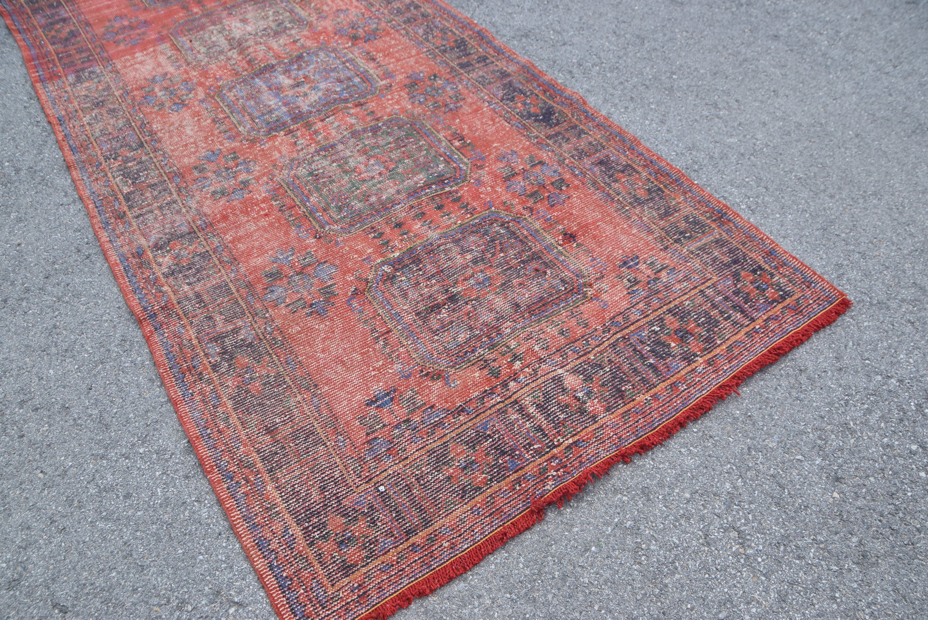 Vintage Rug, Wedding Rugs, Red Moroccan Rug, Kitchen Rug, Living Room Rug, Salon Rugs, 4.7x10.3 ft Large Rug, Turkish Rugs, Home Decor Rugs