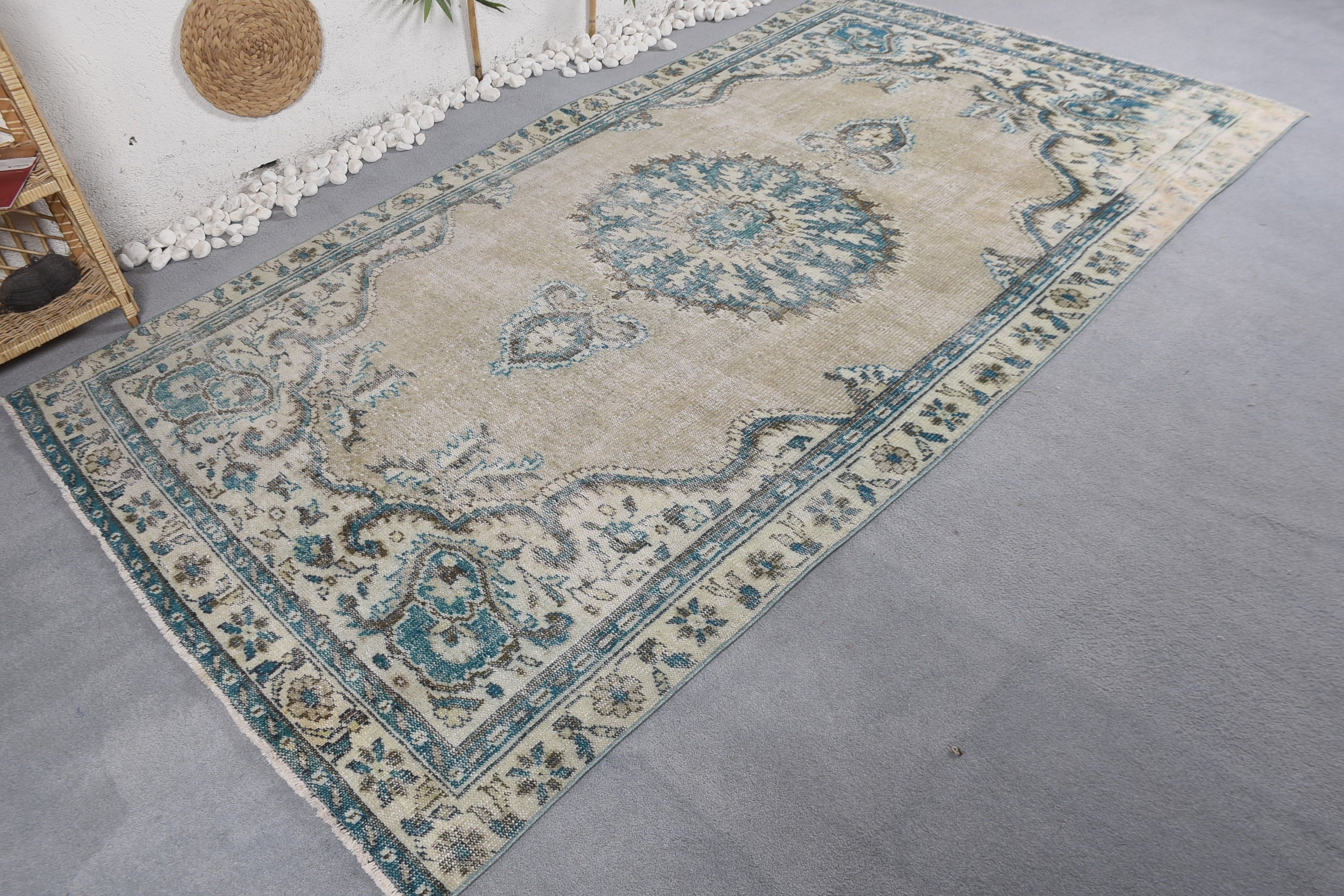 Salon Rug, Turkish Rug, 5.3x9.4 ft Large Rugs, Blue Moroccan Rug, Home Decor Rugs, Flatweave Rug, Bedroom Rug, Dining Room Rug, Vintage Rug