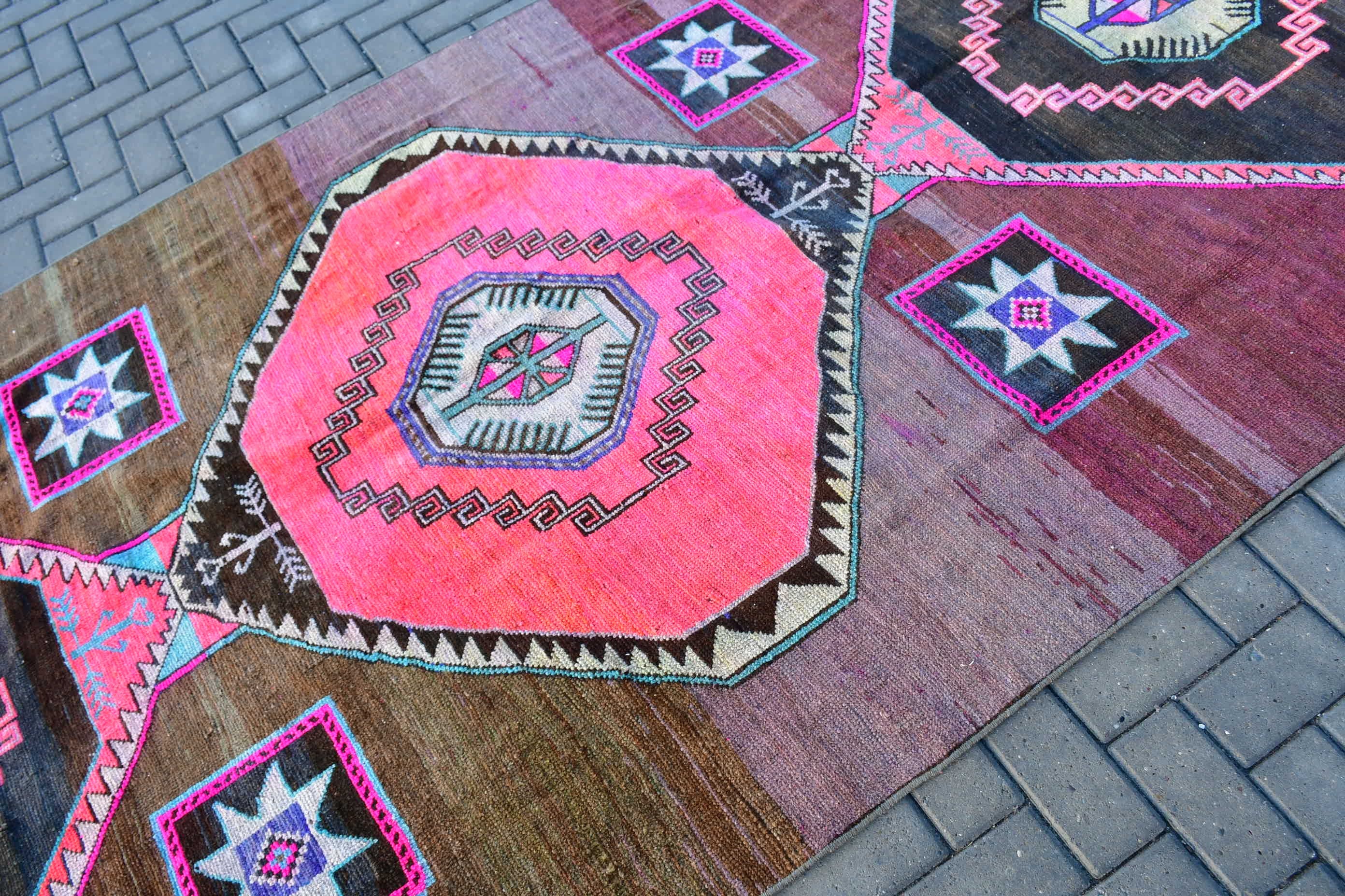 Turkish Rugs, Old Rug, Living Room Rugs, Rugs for Salon, 5.2x10.6 ft Large Rugs, Vintage Rug, Oushak Rugs, Pink Bedroom Rug