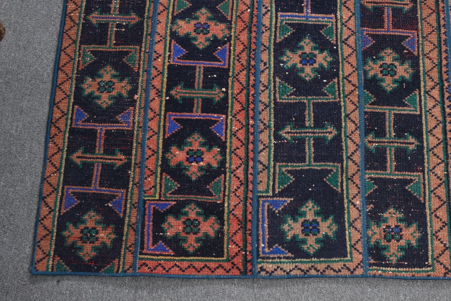 Indoor Rugs, Turkish Rugs, Antique Rug, Oriental Rugs, Dining Room Rug, Rugs for Floor, 4.6x5.4 ft Area Rug, Blue Cool Rugs, Vintage Rug