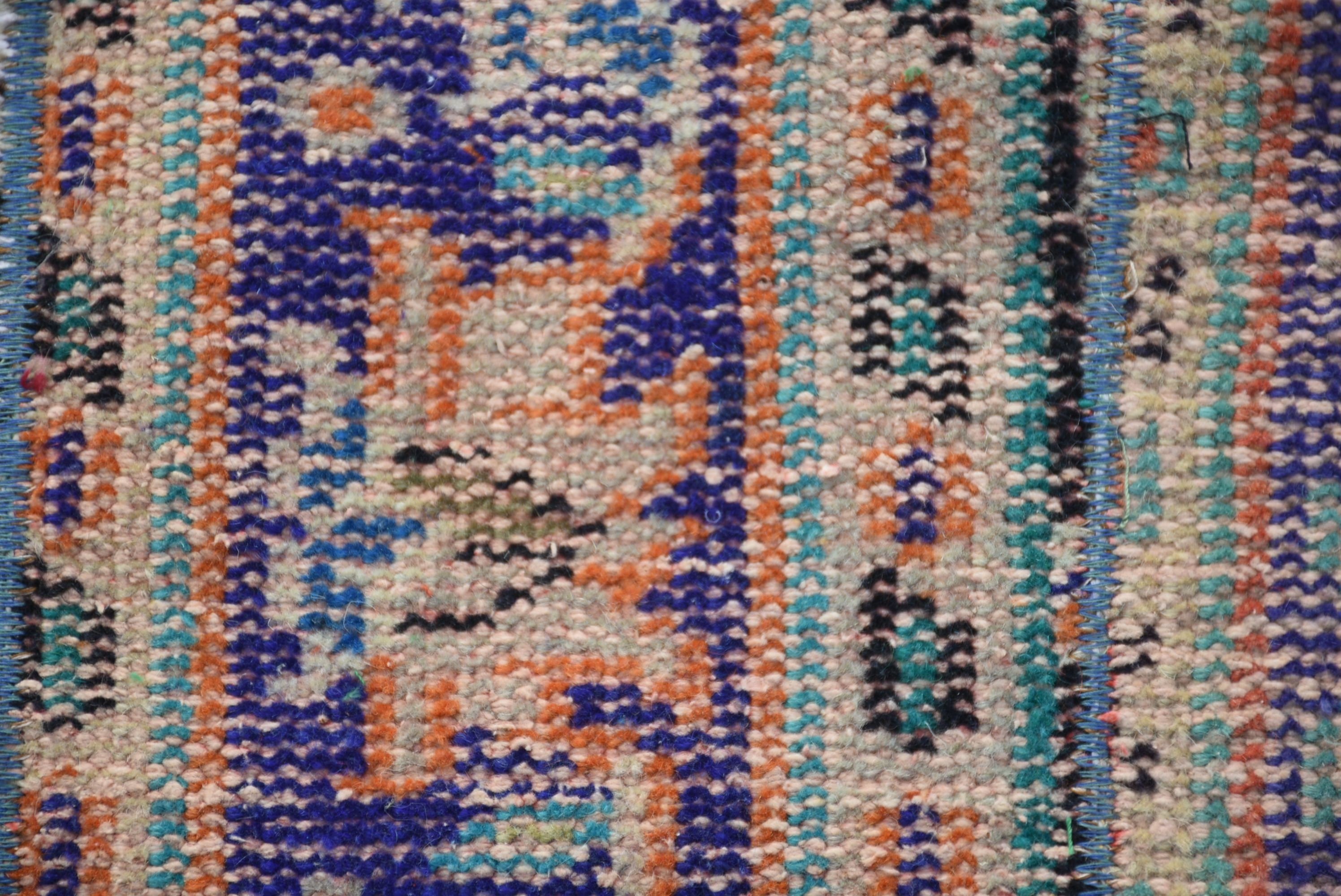 Banyo Halıları, Mavi Antika Halılar, Banyo Halıları, 3,2x3,2 ft Küçük Halı, Çocuk Halısı, Vintage Halı, Oushak Halı, Türk Halısı