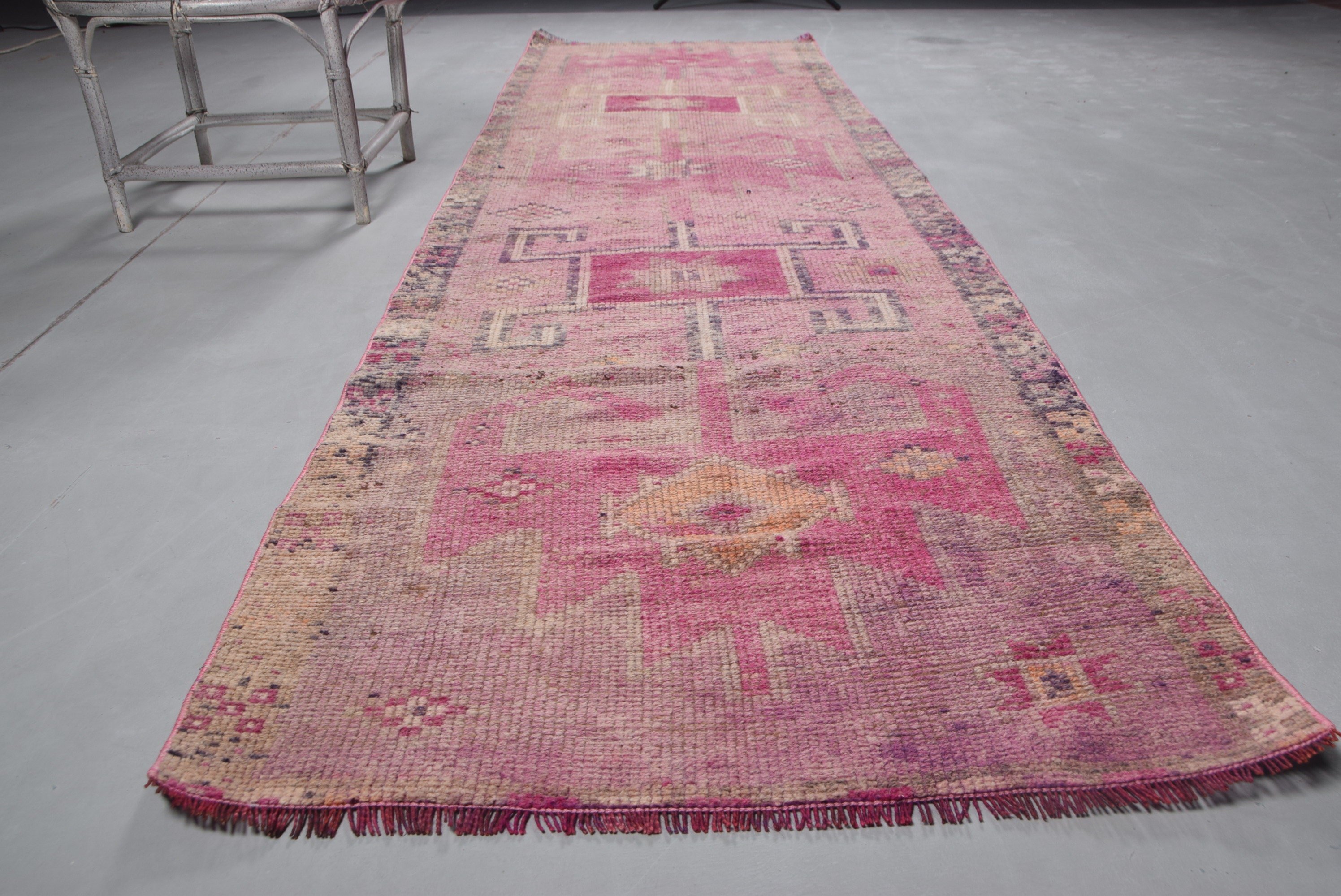 Rugs for Hallway, Art Rug, Bedroom Rugs, 3.1x11.4 ft Runner Rug, Floor Rug, Vintage Rug, Old Rug, Turkish Rug, Stair Rug, Pink Oriental Rug