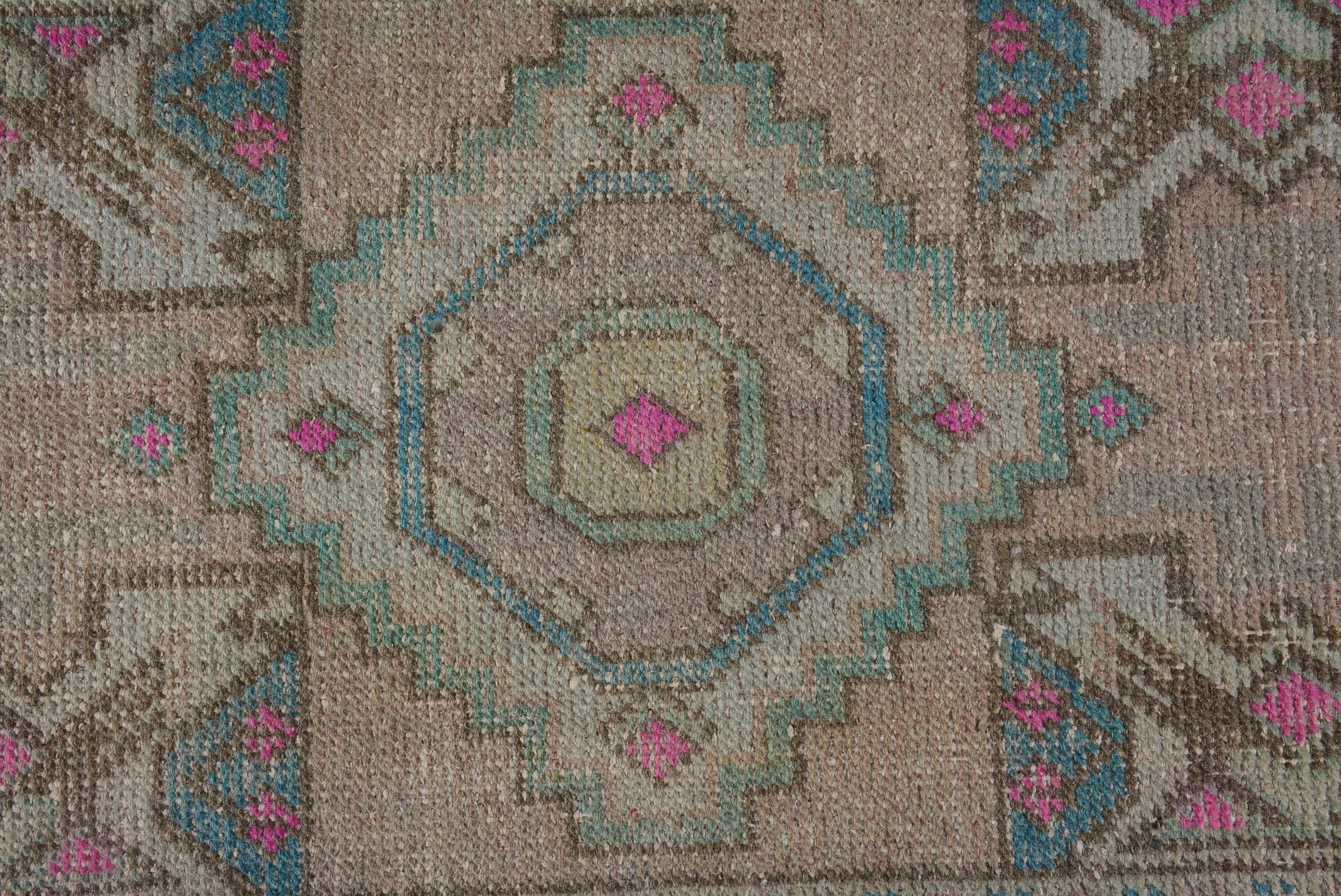 1.6x2.9 ft Küçük Halılar, Çocuk Halıları, Türk Halıları, Özel Halı, Yün Halılar, Vintage Halı, Yatak Odası Halısı, Yeşil Oushak Halı