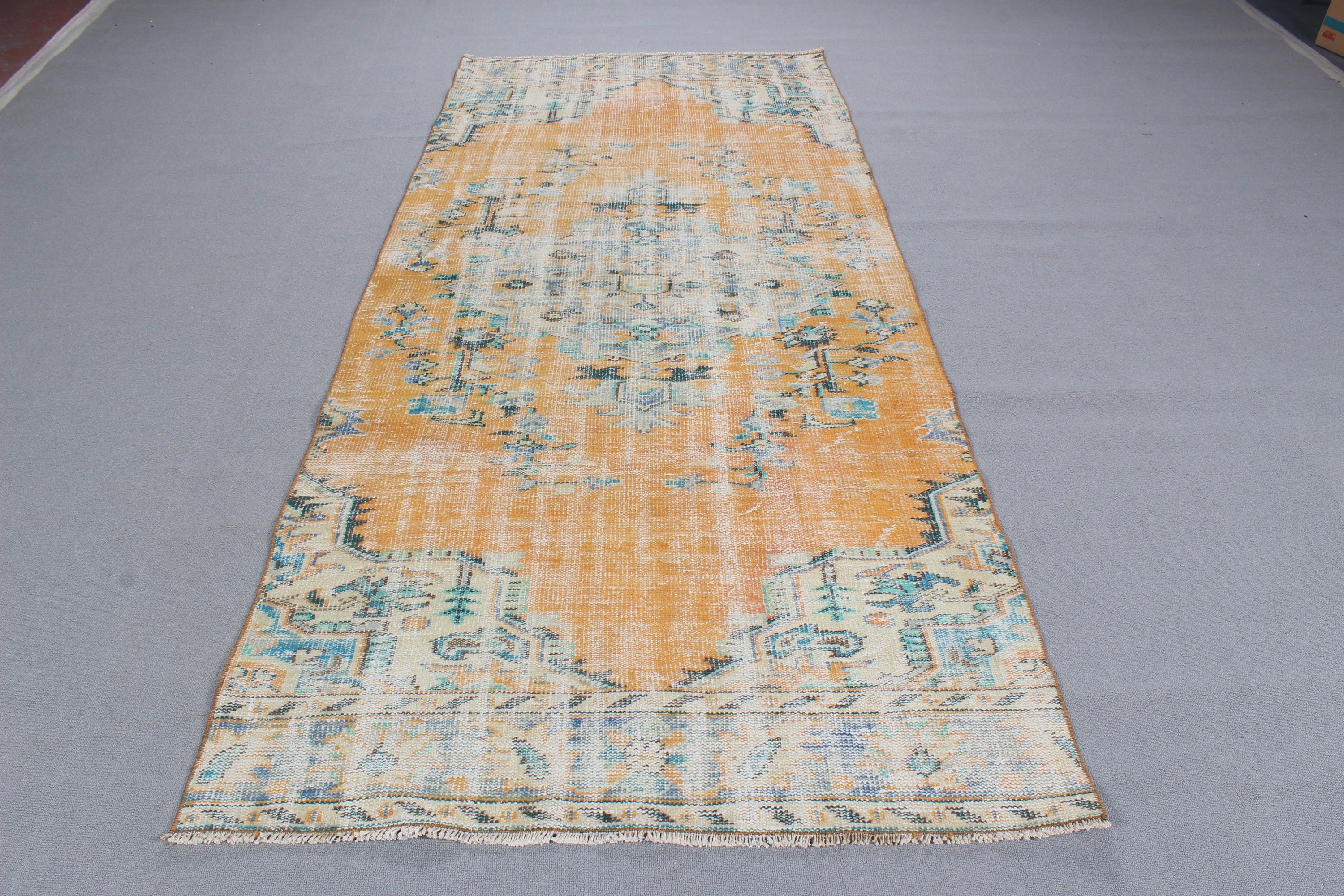 Floor Rug, Indoor Rug, Luxury Rug, Handwoven Rugs, Orange Neutral Rug, Turkish Rug, Rugs for Nursery, 3.9x8.5 ft Area Rugs, Vintage Rugs