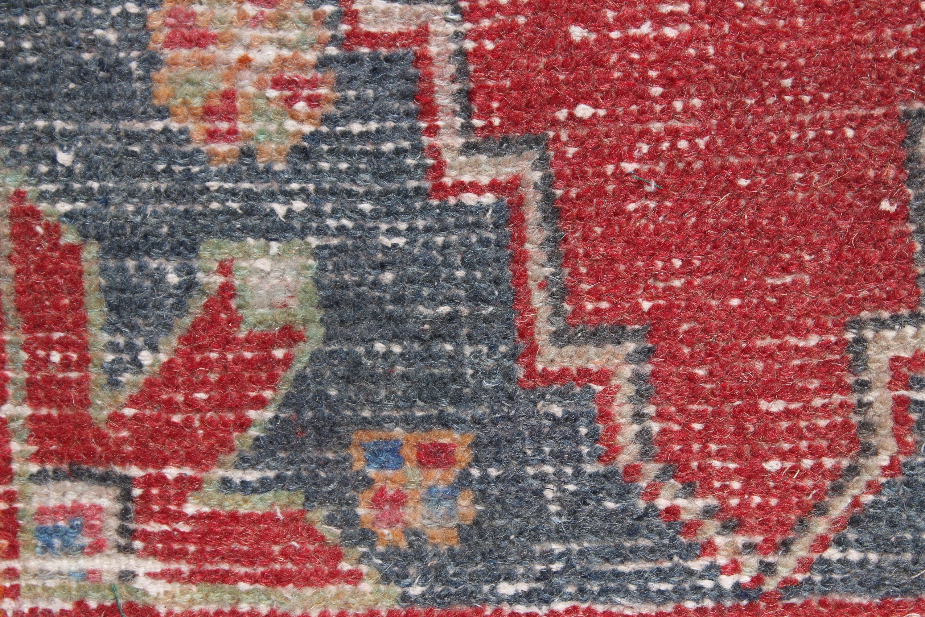 1.5x3.3 ft Small Rug, Oushak Rug, Turkish Rugs, Bedroom Rug, Red Neutral Rug, Aztec Rug, Vintage Rugs, Nursery Rugs