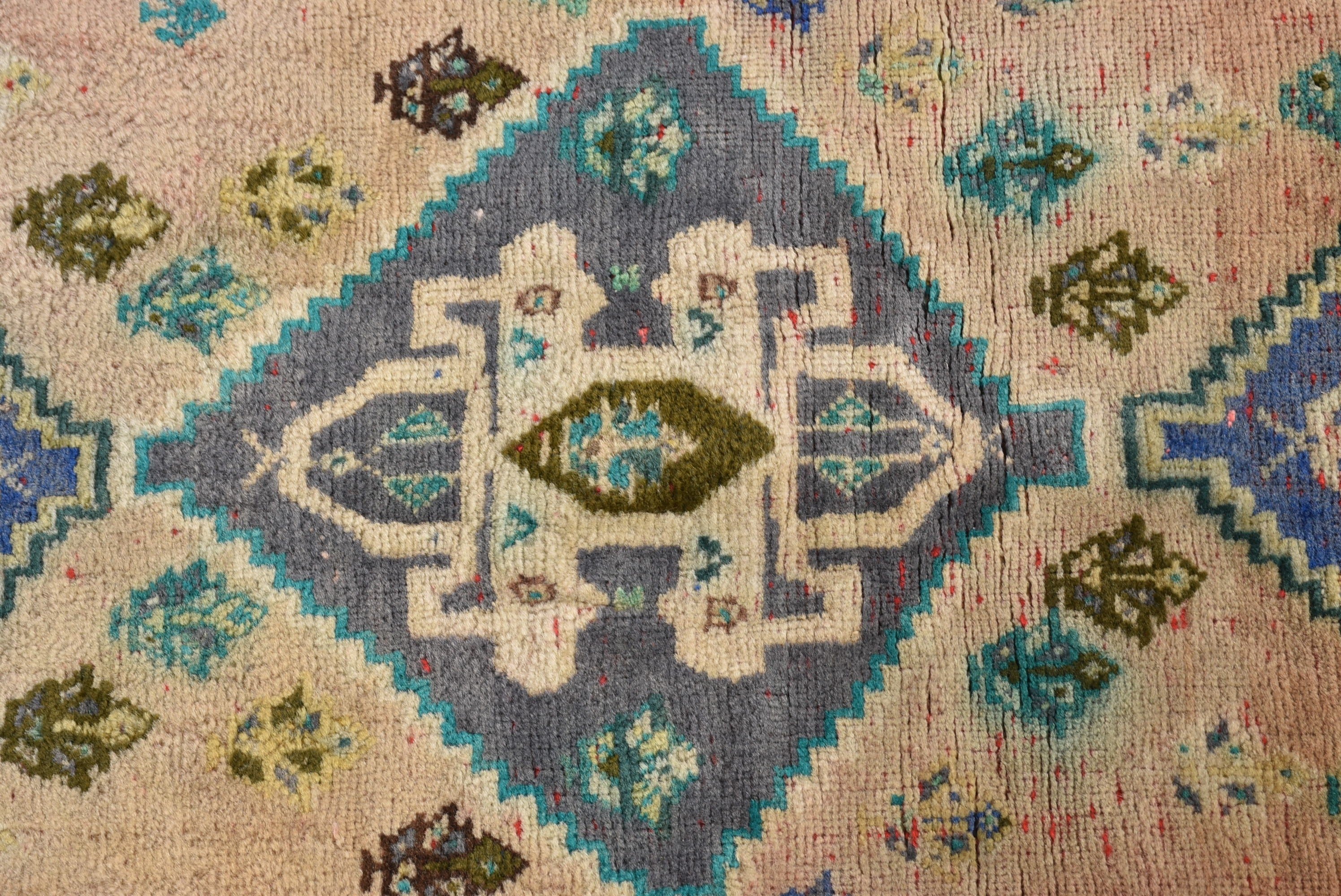 Antika Halılar, Mutfak Halıları, 2,6x3,5 ft Küçük Halı, Oushak Halı, Lüks Halı, Bej Anadolu Halıları, Küçük Alan Halısı, Vintage Halı, Türk Halısı