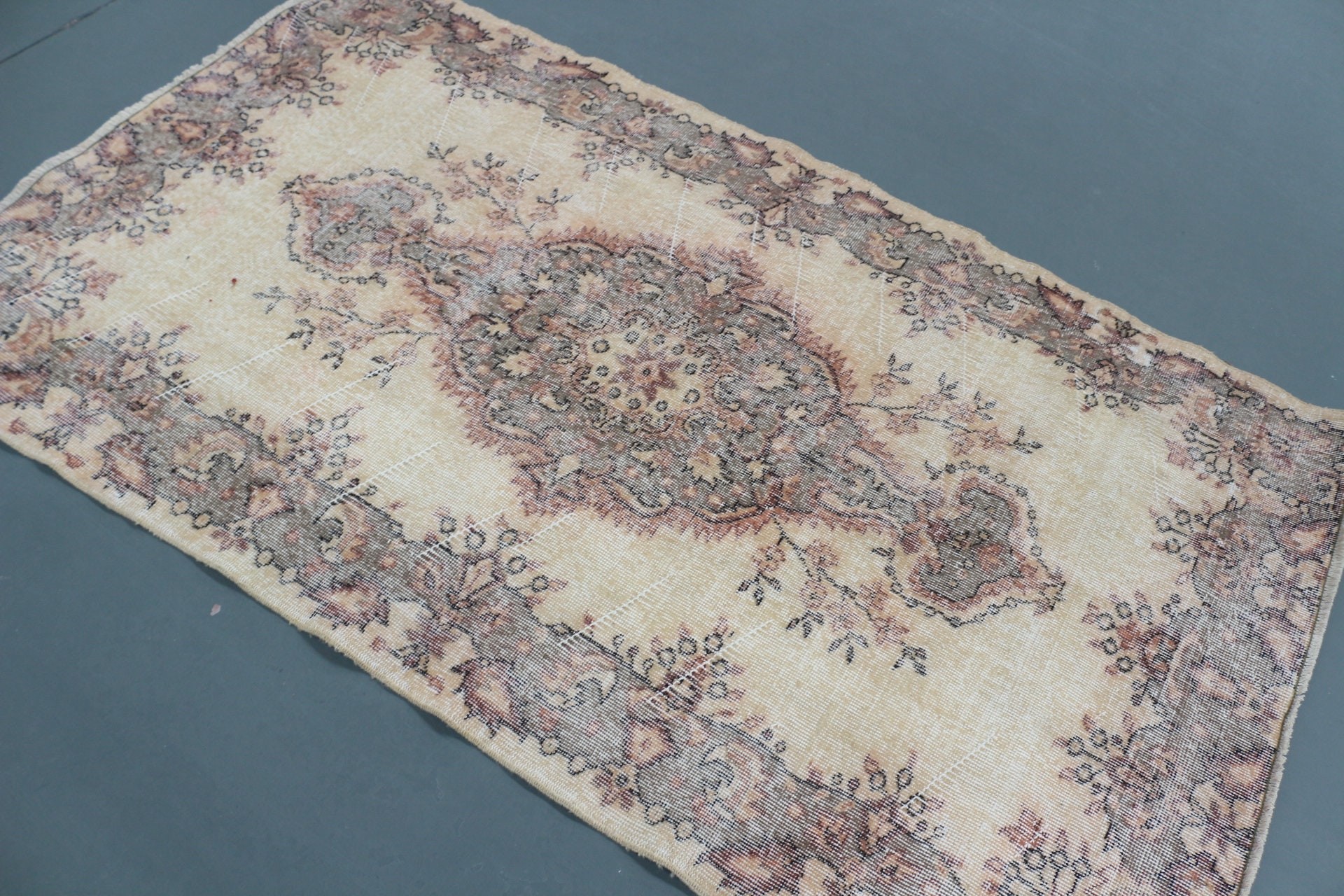 Dining Room Rug, Beige Oushak Rug, Oriental Rugs, Living Room Rug, Old Rug, Vintage Rugs, Moroccan Rugs, 3.9x6.6 ft Area Rugs, Turkish Rugs