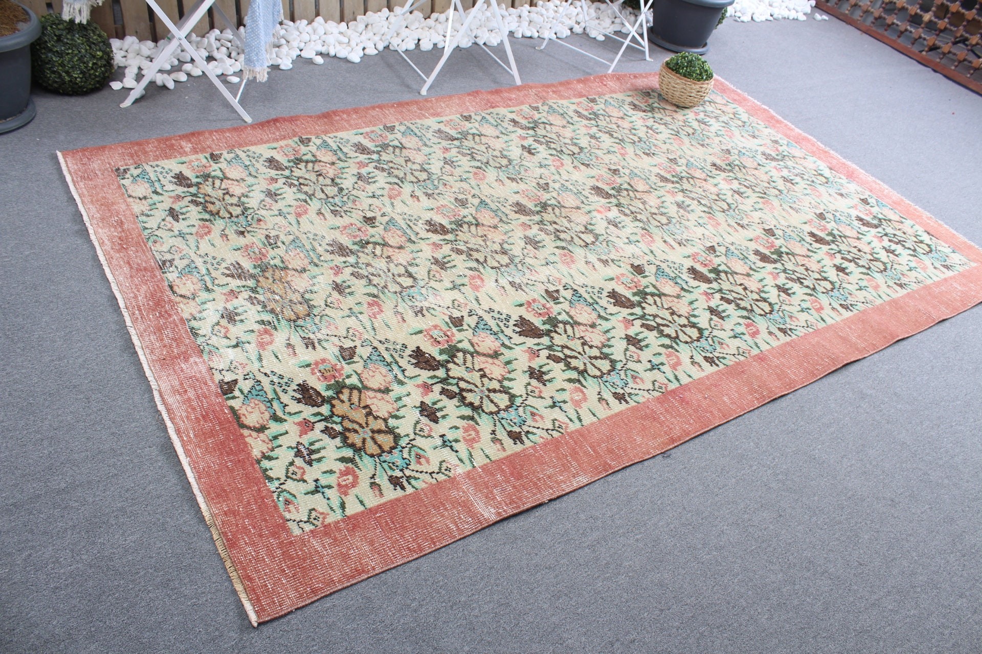 Living Room Rug, Kitchen Rugs, 5.5x9.1 ft Large Rug, Moroccan Rugs, Dining Room Rugs, Turkish Rugs, Vintage Rugs, Green Bedroom Rug