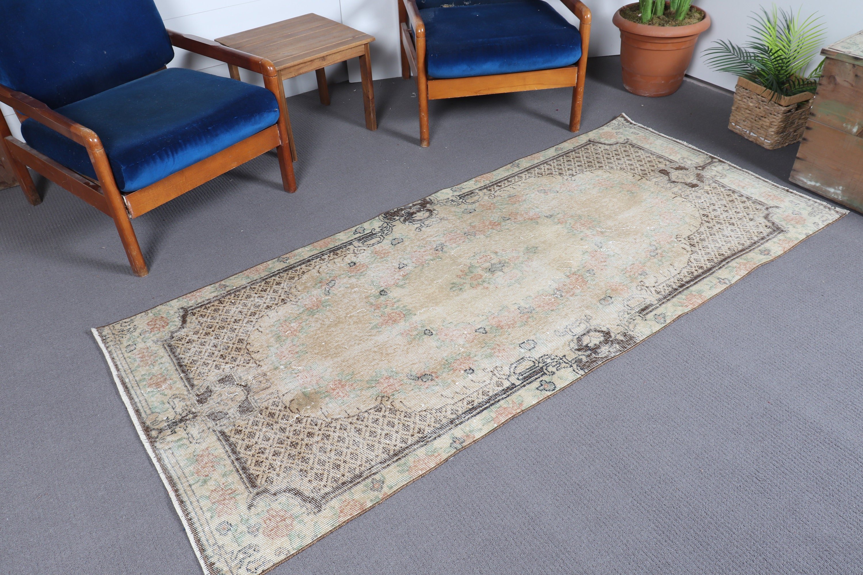 Eclectic Rugs, Antique Rug, Kitchen Rug, Turkish Rugs, Moroccan Rug, Green Home Decor Rug, 3.2x7.3 ft Accent Rug, Nursery Rug, Vintage Rug