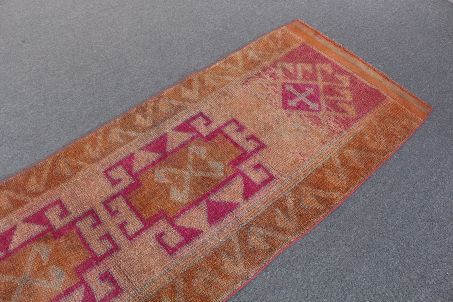 Hallway Rug, Kitchen Rug, Turkish Rug, Oriental Rug, Vintage Rug, Brown Kitchen Rug, Bohemian Rugs, 3x10.2 ft Runner Rug, Rugs for Hallway