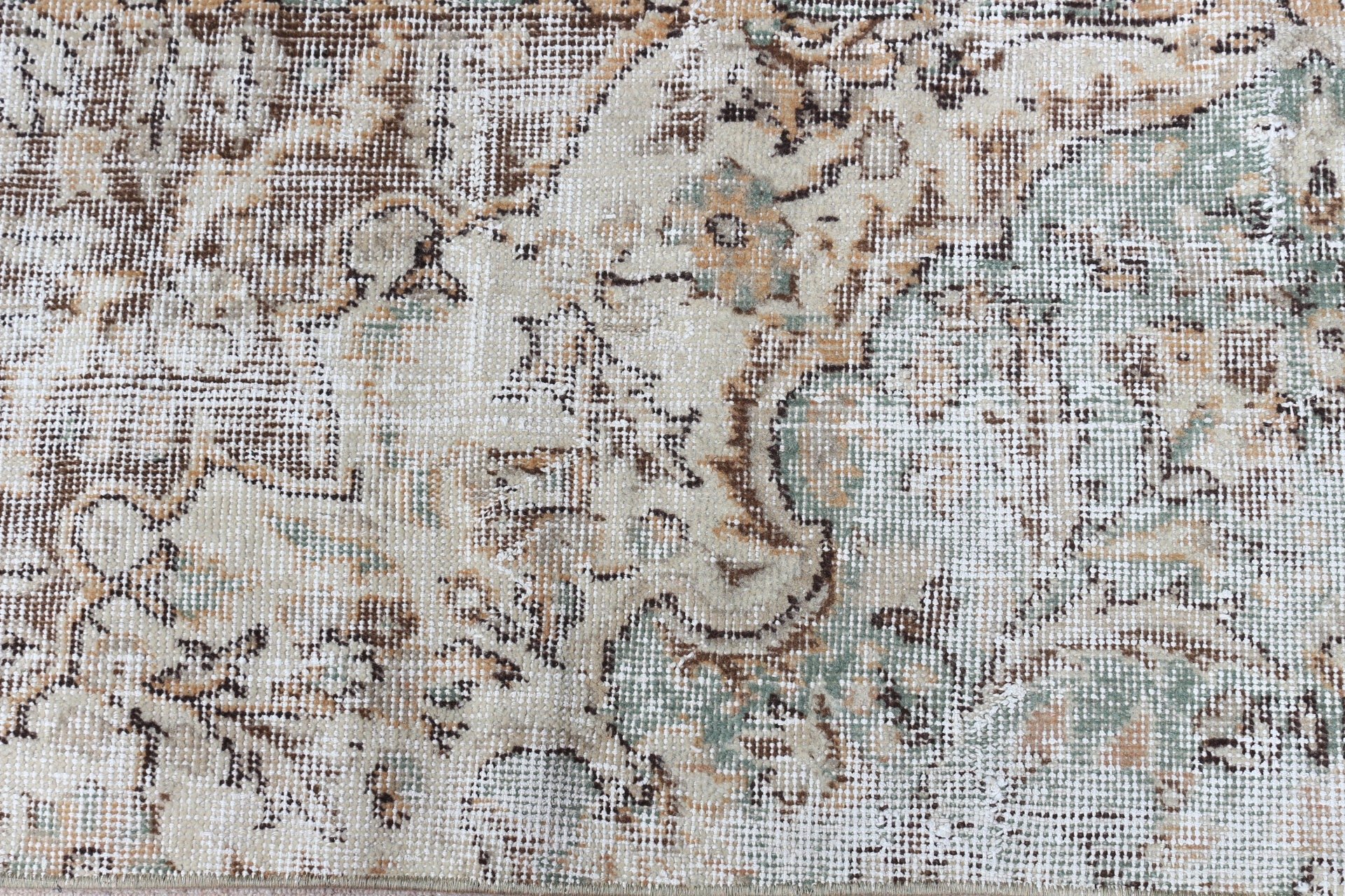 Vintage Halı, Mutfak Halıları, Bej Antika Halılar, 1.6x3.3 ft Küçük Halı, Türk Halıları, Sanat Halısı, Anadolu Halısı, Giriş Halısı