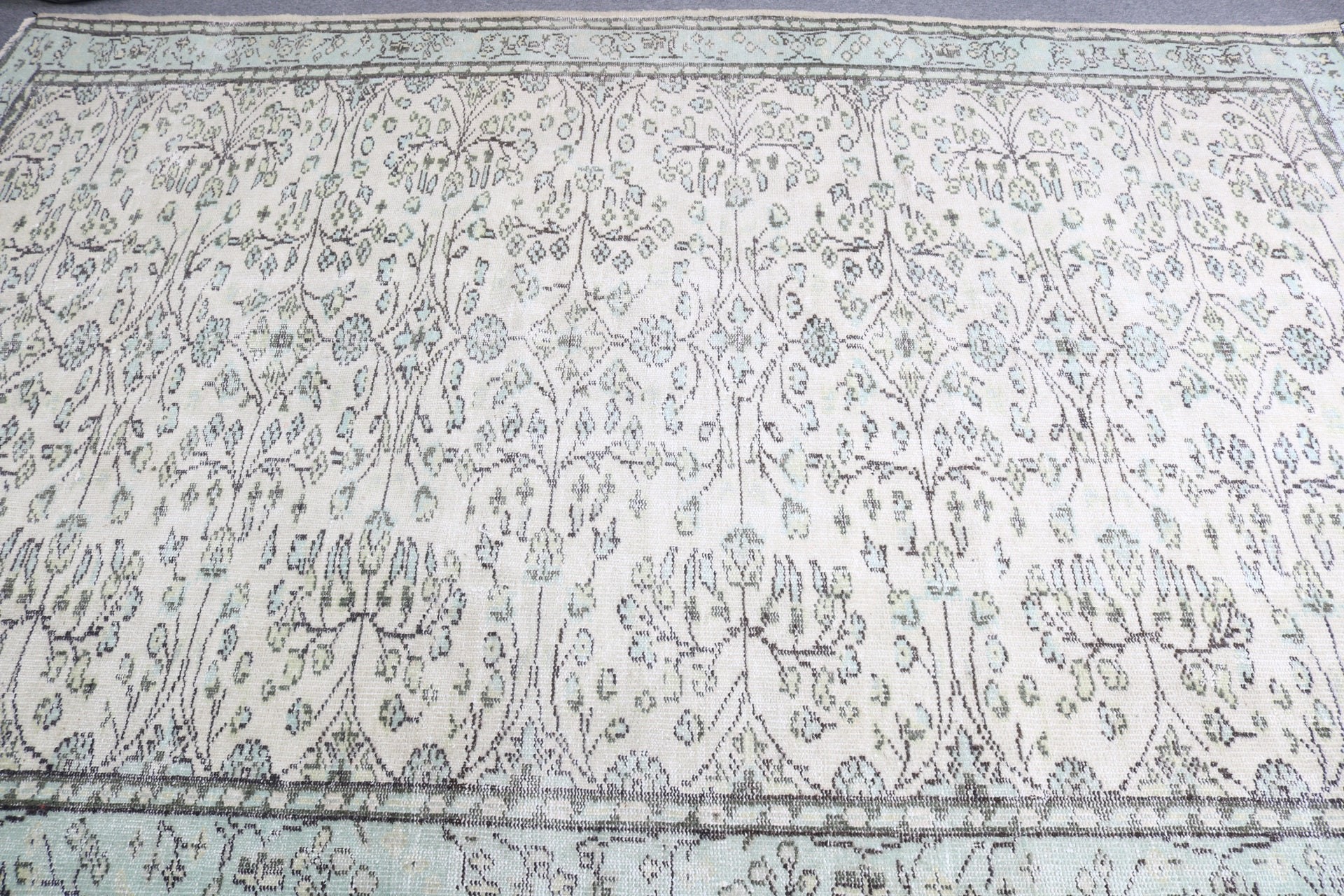 Yer Halısı, Yeşil Oryantal Halı, 5.9x8.8 ft Büyük Halılar, Anadolu Halısı, Yemek Odası Halısı, Türk Halıları, Büyük Vintage Halı, Vintage Halılar