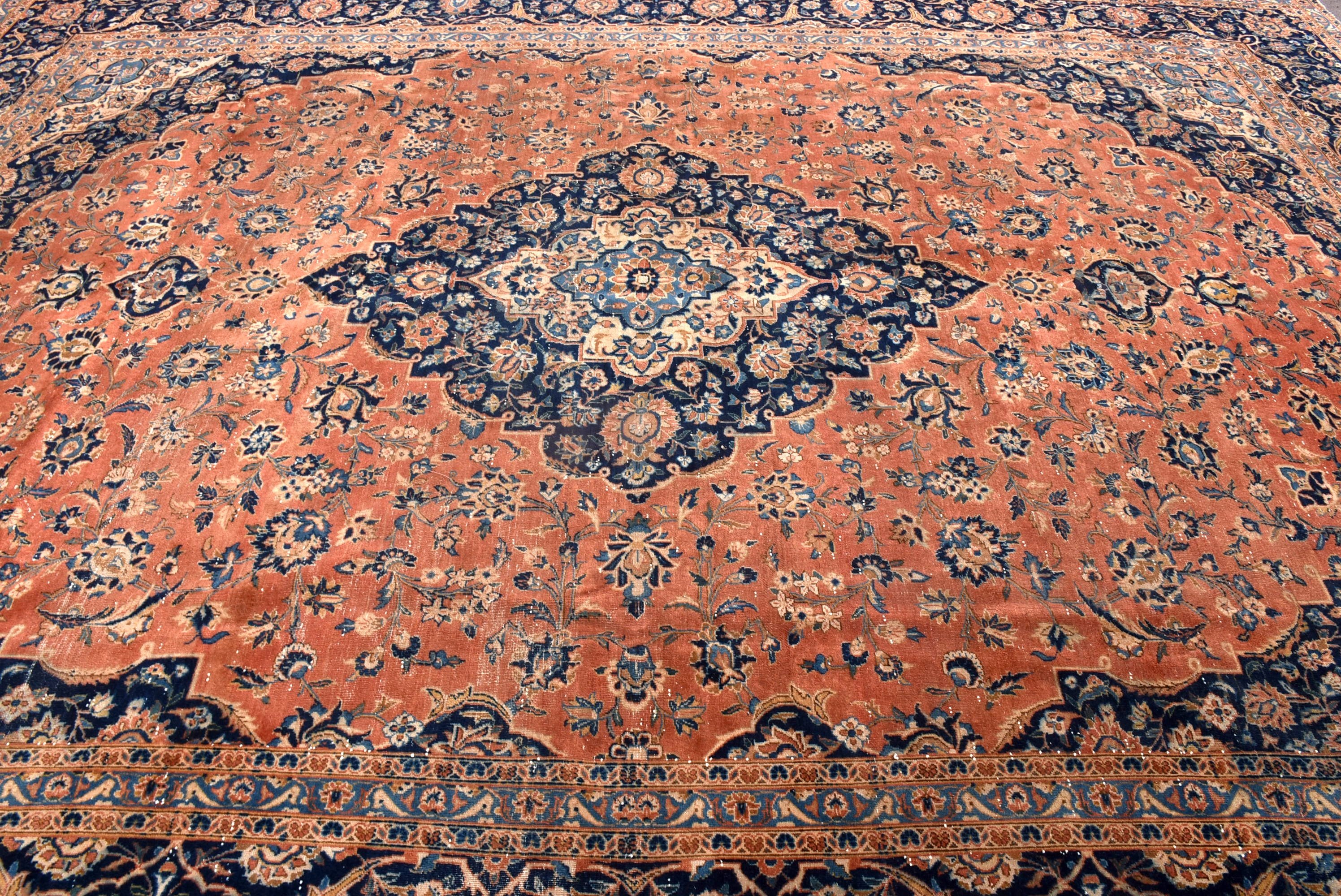 Oturma Odası Halısı, Egzotik Halı, Yatak Odası Halısı, 9.7x12.5 ft Büyük Boy Halı, Düz Dokuma Halılar, Turuncu Yün Halılar, Salon Halısı, Türk Halıları, Vintage Halılar