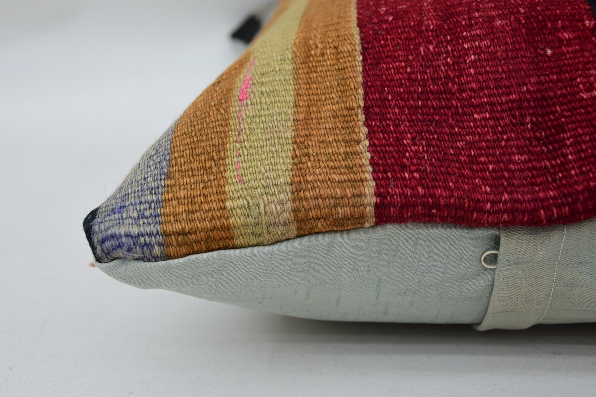 Vintage Pillow, Office Chair Pillow, Throw Kilim Pillow, 16"x24" Red Pillow, Sofa Bolster Pillow Cover, Home Decor Pillow