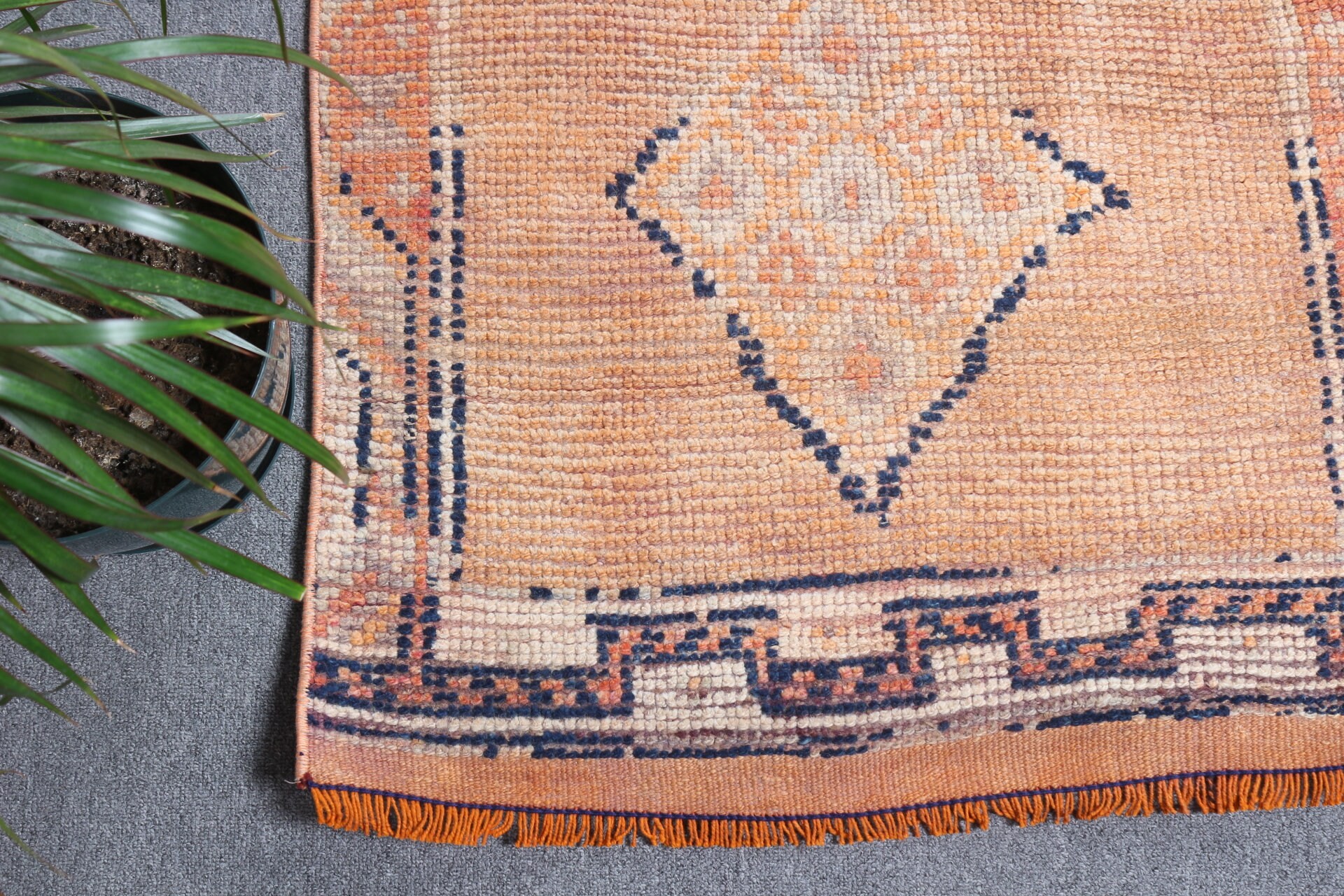 Dorm Rug, Rugs for Stair, Bedroom Rugs, Vintage Rugs, 2.5x11.2 ft Runner Rug, Moroccan Rug, Turkish Rug, Kitchen Rug, Orange Oriental Rug