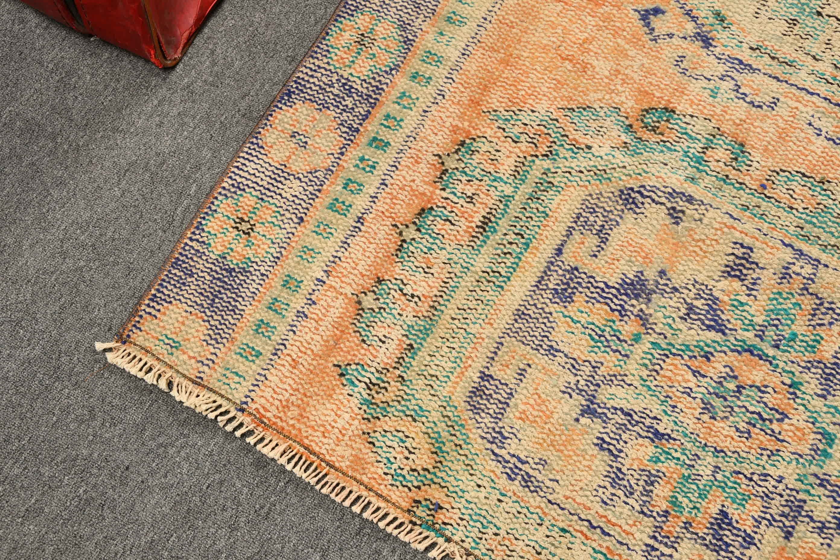 3.8x6.6 ft Area Rugs, Indoor Rug, Vintage Rug, Home Decor Rug, Turkish Rug, Old Rug, Orange Bedroom Rugs, Rugs for Bedroom