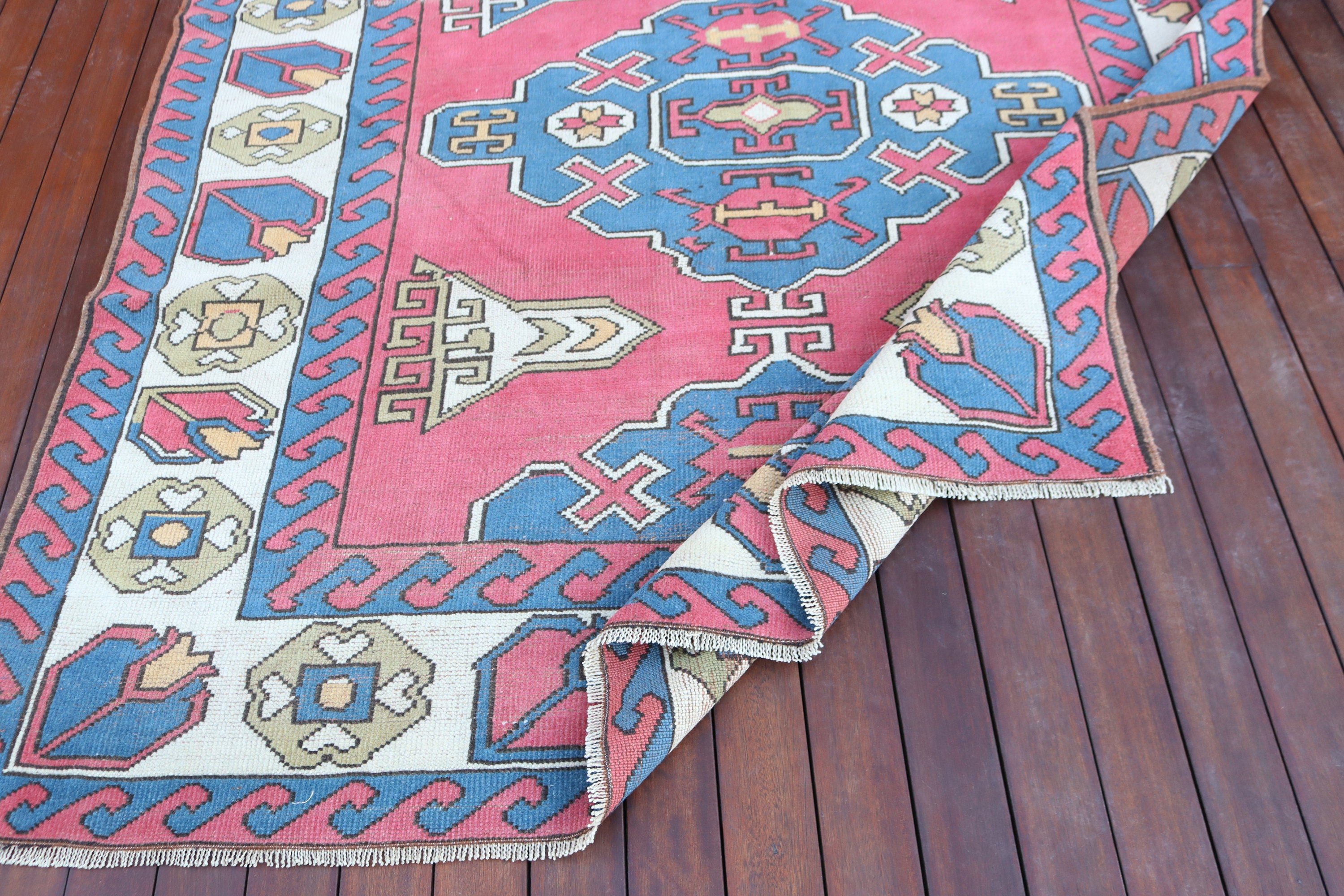 Large Oushak Rugs, Vintage Rug, Cool Rugs, Home Decor Rug, Pink Cool Rugs, Bedroom Rugs, 6.1x9.4 ft Large Rug, Modern Rugs, Turkish Rug