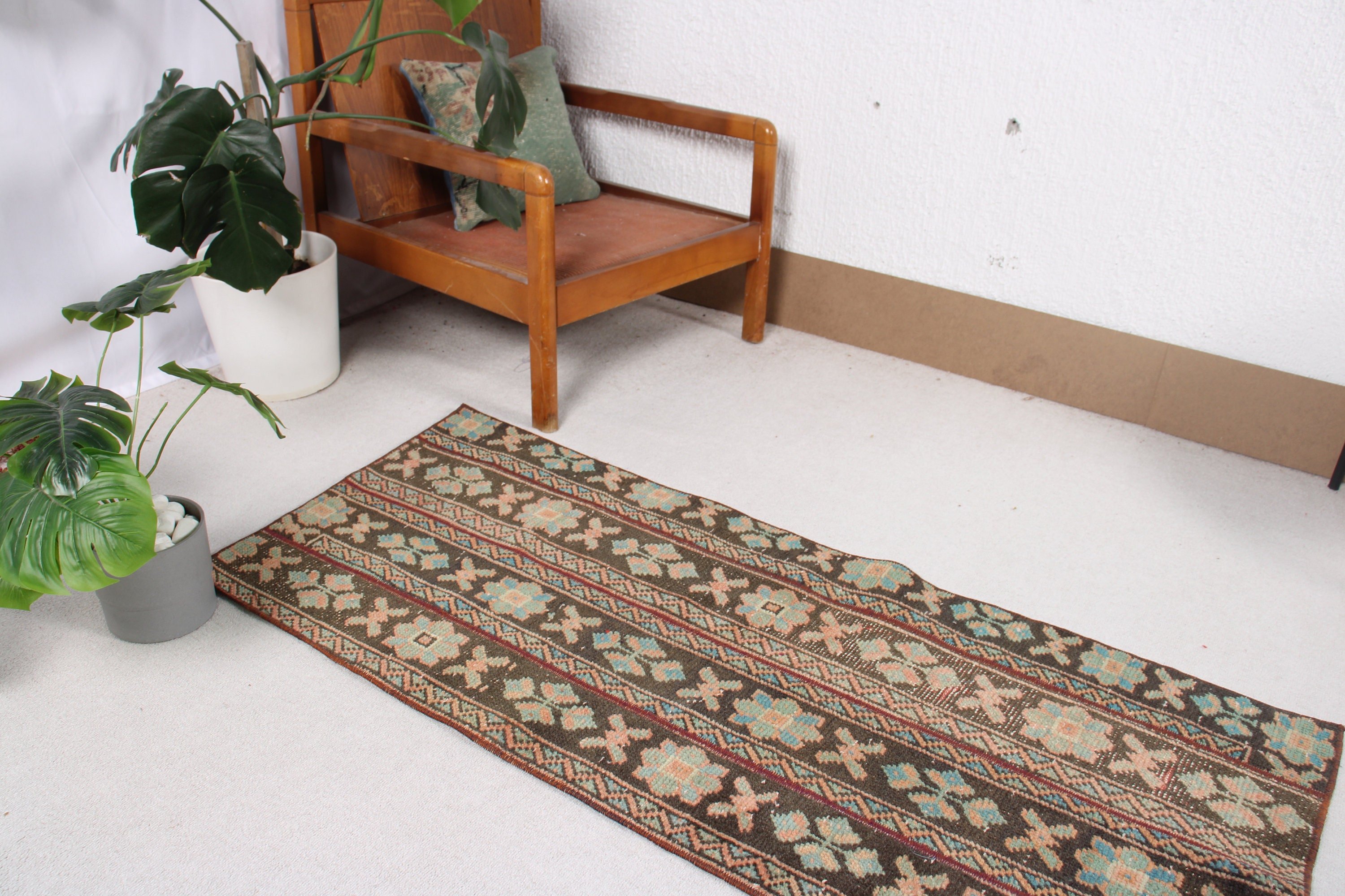 2.2x5 ft Küçük Halı, Siyah Düz Dokuma Halılar, Kapı Paspası Halıları, Ev Dekorasyonu Halısı, Etnik Halı, Türk Halıları, Vintage Halılar, Çocuk Halısı, Nötr Halılar