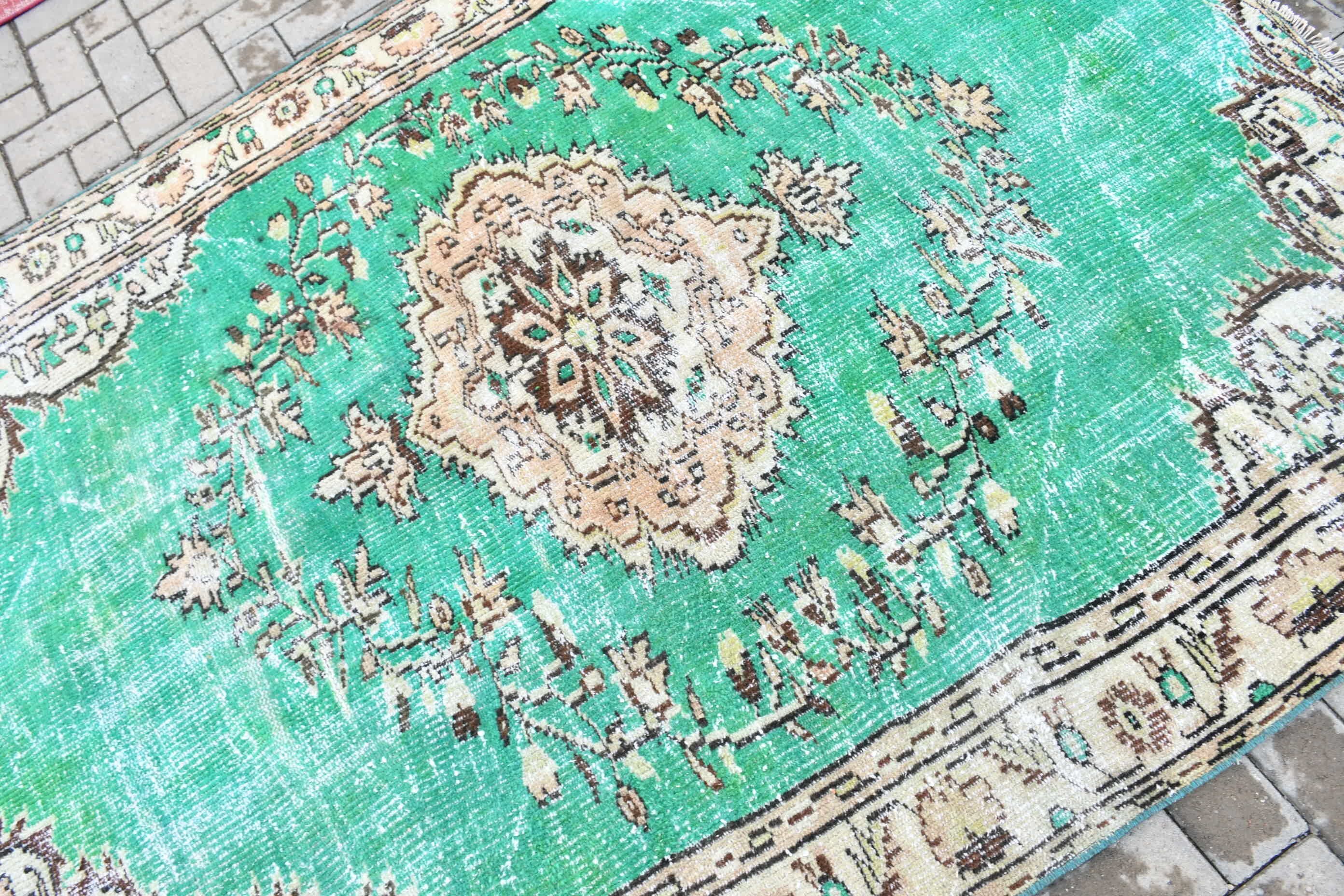 Turkish Rug, 5.2x7.1 ft Area Rugs, Vintage Rug, Office Rug, Rugs for Nursery, Floor Rug, Bedroom Rugs, Green Home Decor Rug, Nursery Rug