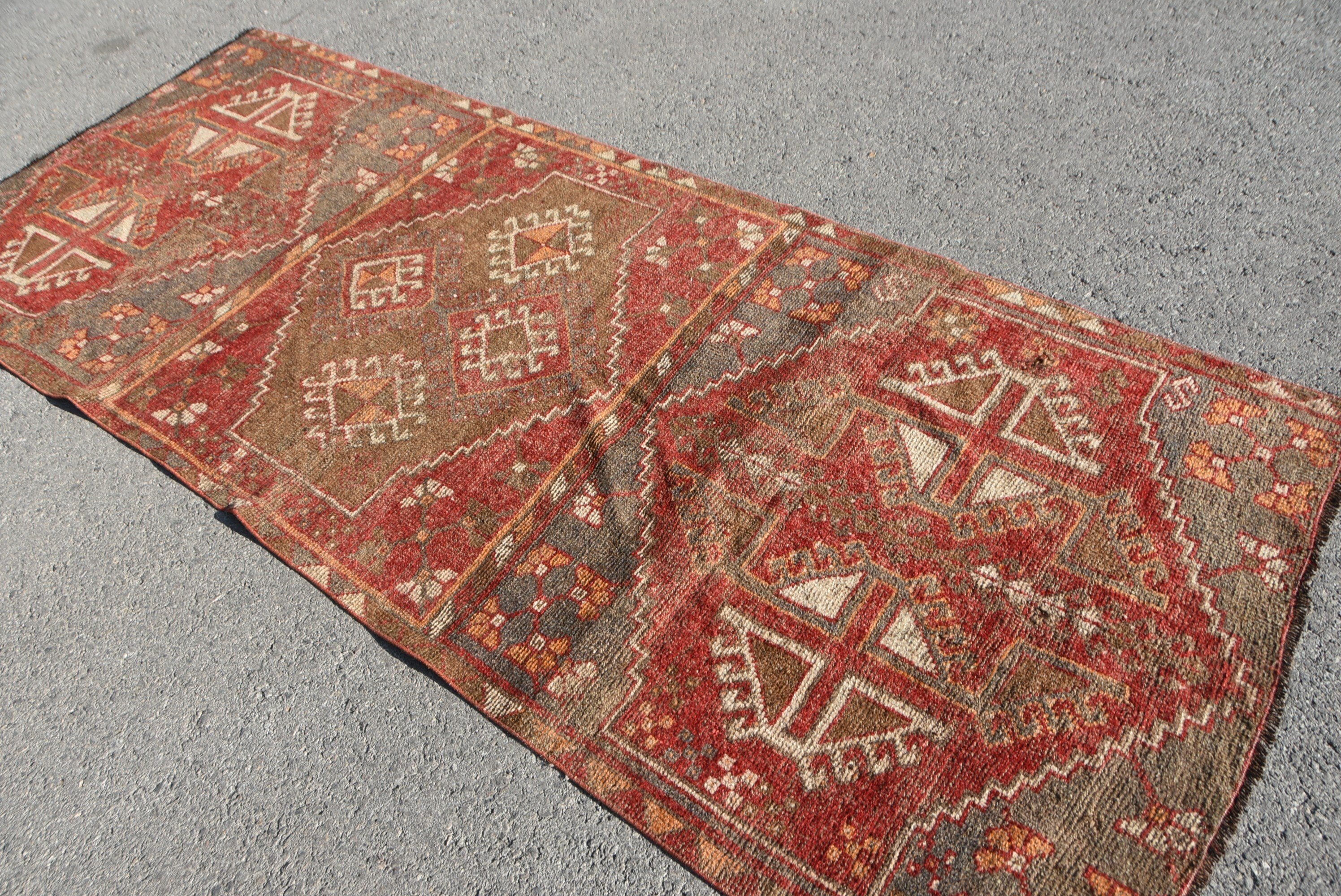 Cute Rug, Kitchen Rugs, Living Room Rug, 3.8x9.1 ft Area Rug, Turkish Rugs, Vintage Rugs, Red Oriental Rug, Antique Rugs, Floor Rug