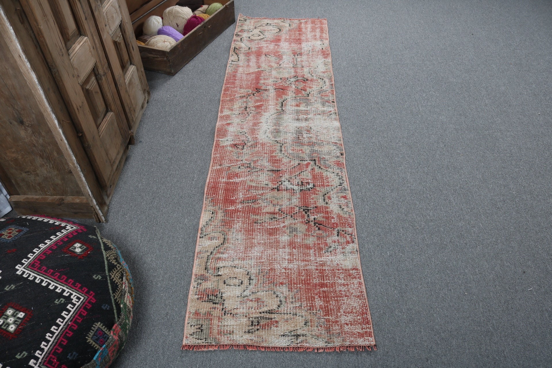 Ev Dekor Halısı, Türk Halıları, Vintage Halı, Mutfak Halısı, Dekoratif Halılar, Antika Halı, Merdiven Halıları, Kırmızı 1.9x7.3 ft Runner Halı