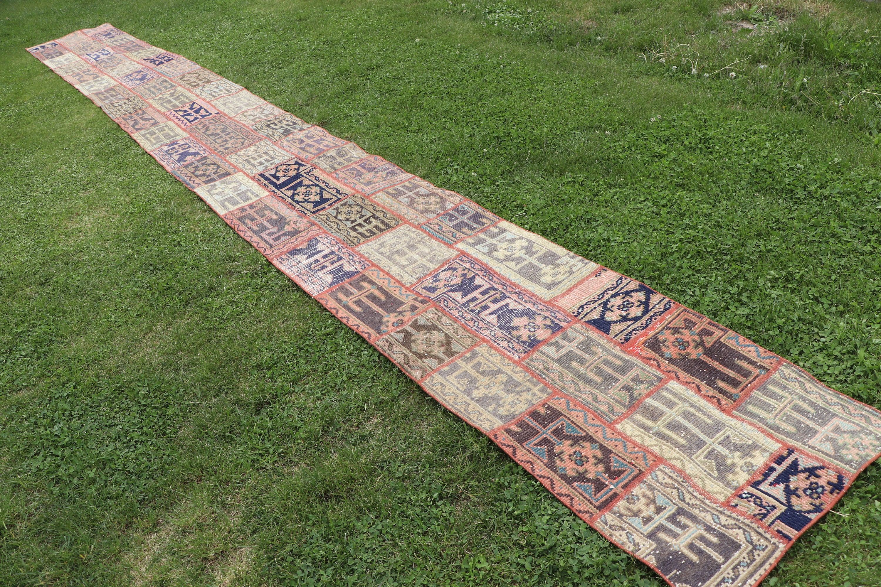 Kitchen Rug, Modern Rug, Vintage Rugs, Blue Oushak Rug, Stair Rugs, Turkish Rugs, Rugs for Stair, Corridor Rug, 2.4x22.2 ft Runner Rugs