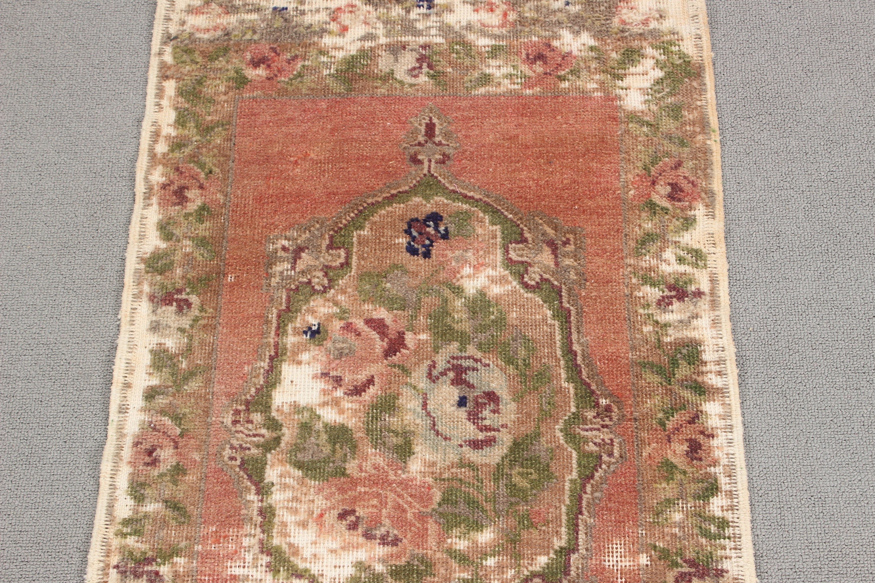 Aztek Halısı, Türk Halısı, Kırmızı Açıklama Halıları, Vintage Halı, Fas Halısı, 1.5x3 ft Küçük Halı, Bildirim Halısı, Küçük Alan Halısı, Duvara Asılı Halı