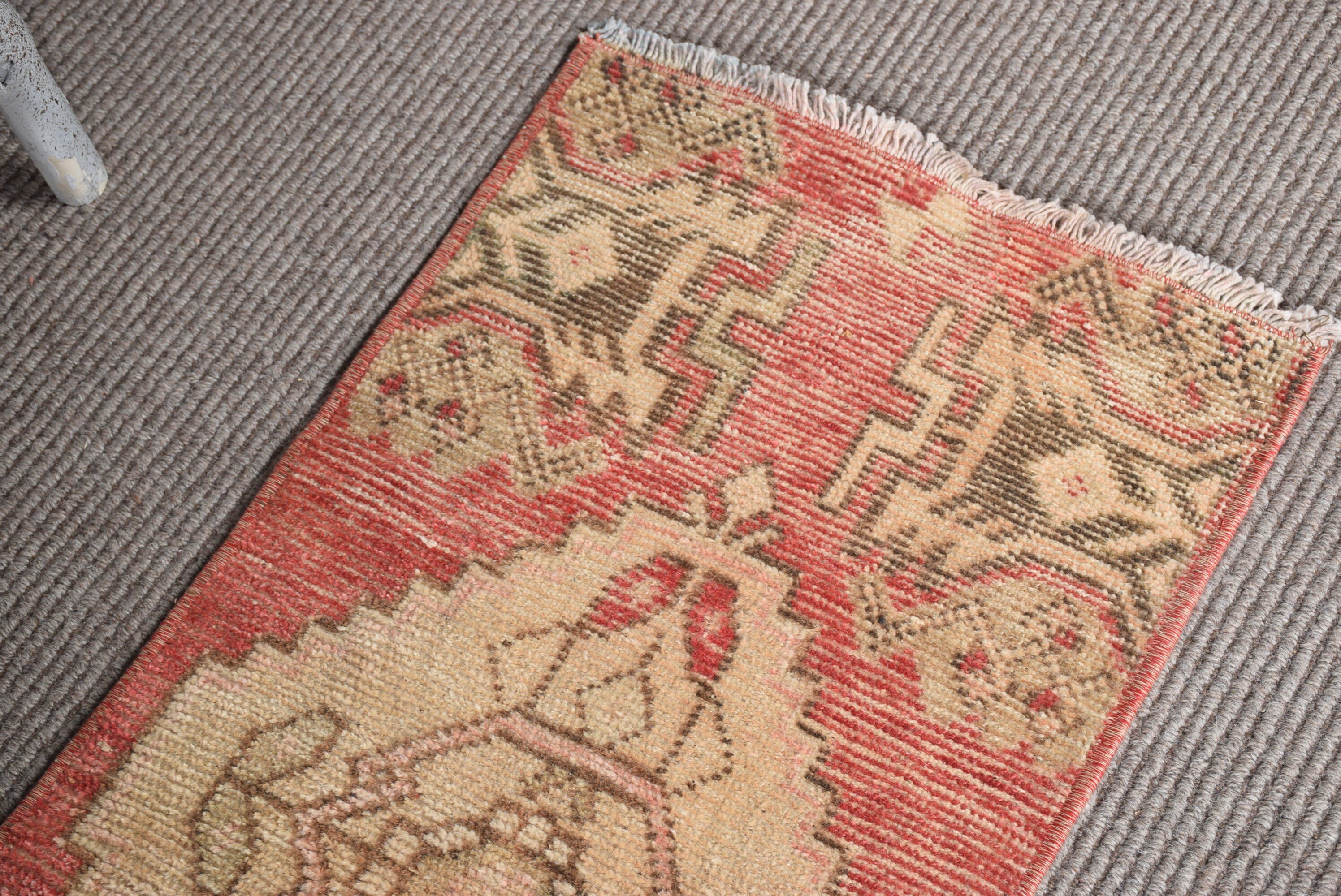 Turkish Rug, Red Cool Rugs, Bedroom Rug, Old Rug, Antique Rugs, Car Mat Rugs, Rugs for Bath, Vintage Rug, 1.6x3.1 ft Small Rug, Oushak Rugs