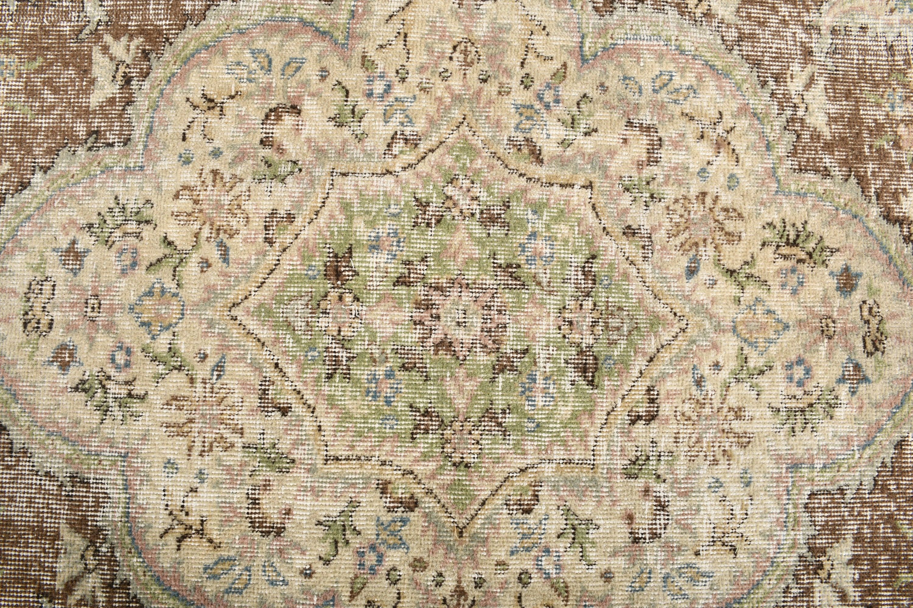 Ev Dekorasyonu Halısı, Yemek Odası Halıları, Soluk Halı, Anadolu Halısı, Salon Halısı, 6.1x9.6 ft Büyük Halılar, Vintage Halı, Kahverengi Oushak Halısı, Türk Halıları