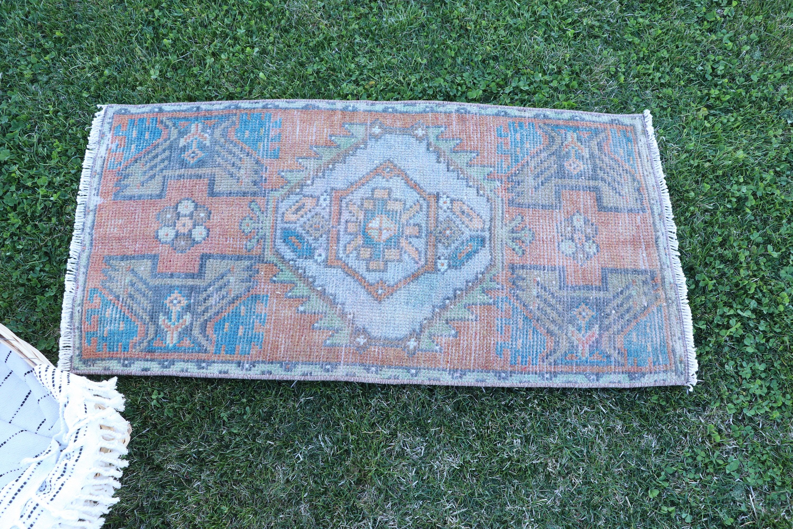 1.5x3 ft Small Rugs, Turkish Rug, Floor Rugs, Car Mat Rugs, Orange Kitchen Rug, Vintage Rugs, Flatweave Rug, Modern Rug, Small Vintage Rug