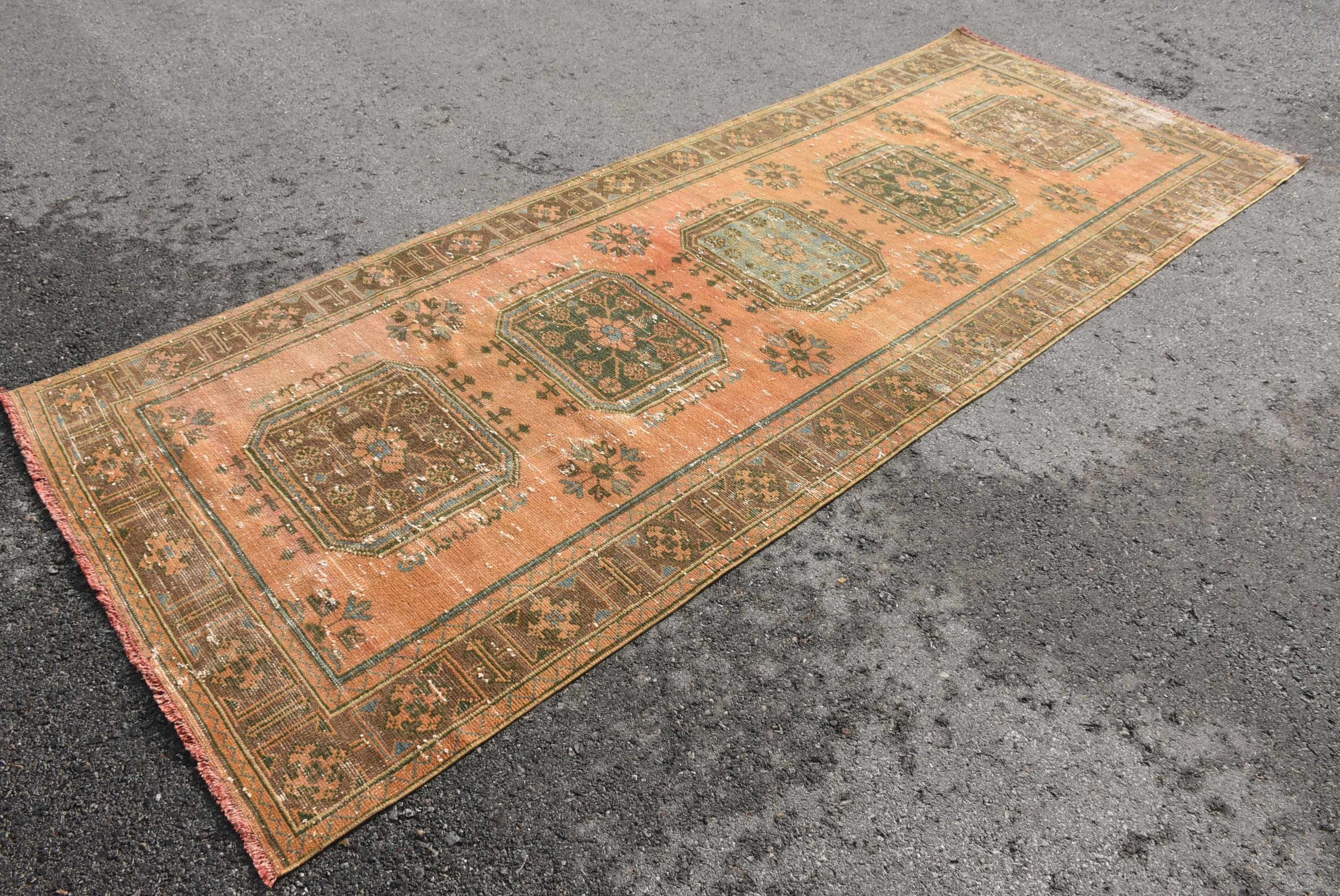Red Moroccan Rugs, Corridor Rug, Turkish Rug, 4.4x11.2 ft Runner Rug, Hallway Rug, Vintage Rug, Antique Rugs, Kitchen Rug, Nomadic Rug