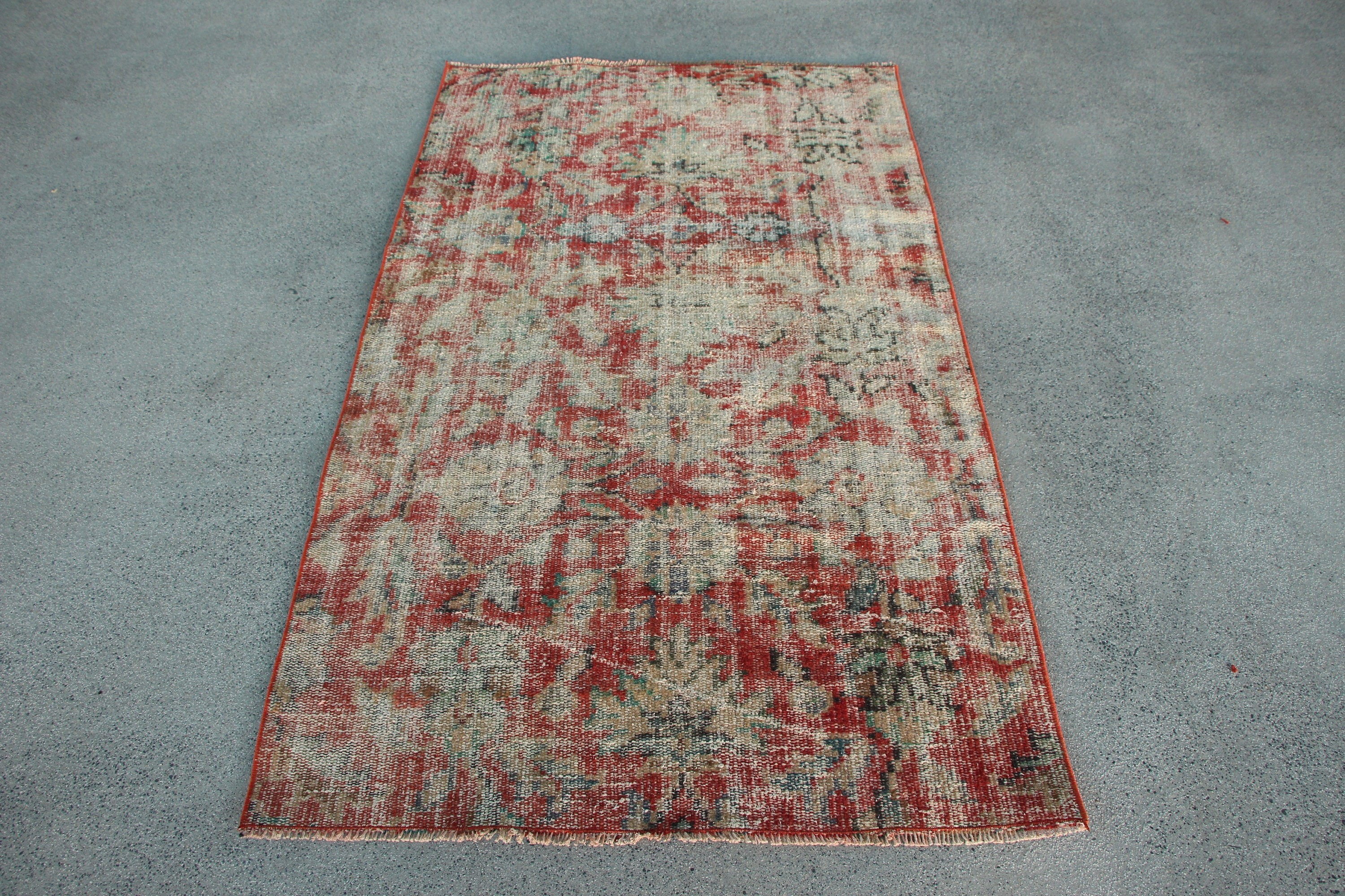 Entry Rugs, Kitchen Rug, Ethnic Rug, Oushak Rug, Red Cool Rugs, Rugs for Entry, Turkish Rug, Tribal Rug, 3.3x5.6 ft Accent Rug, Vintage Rug