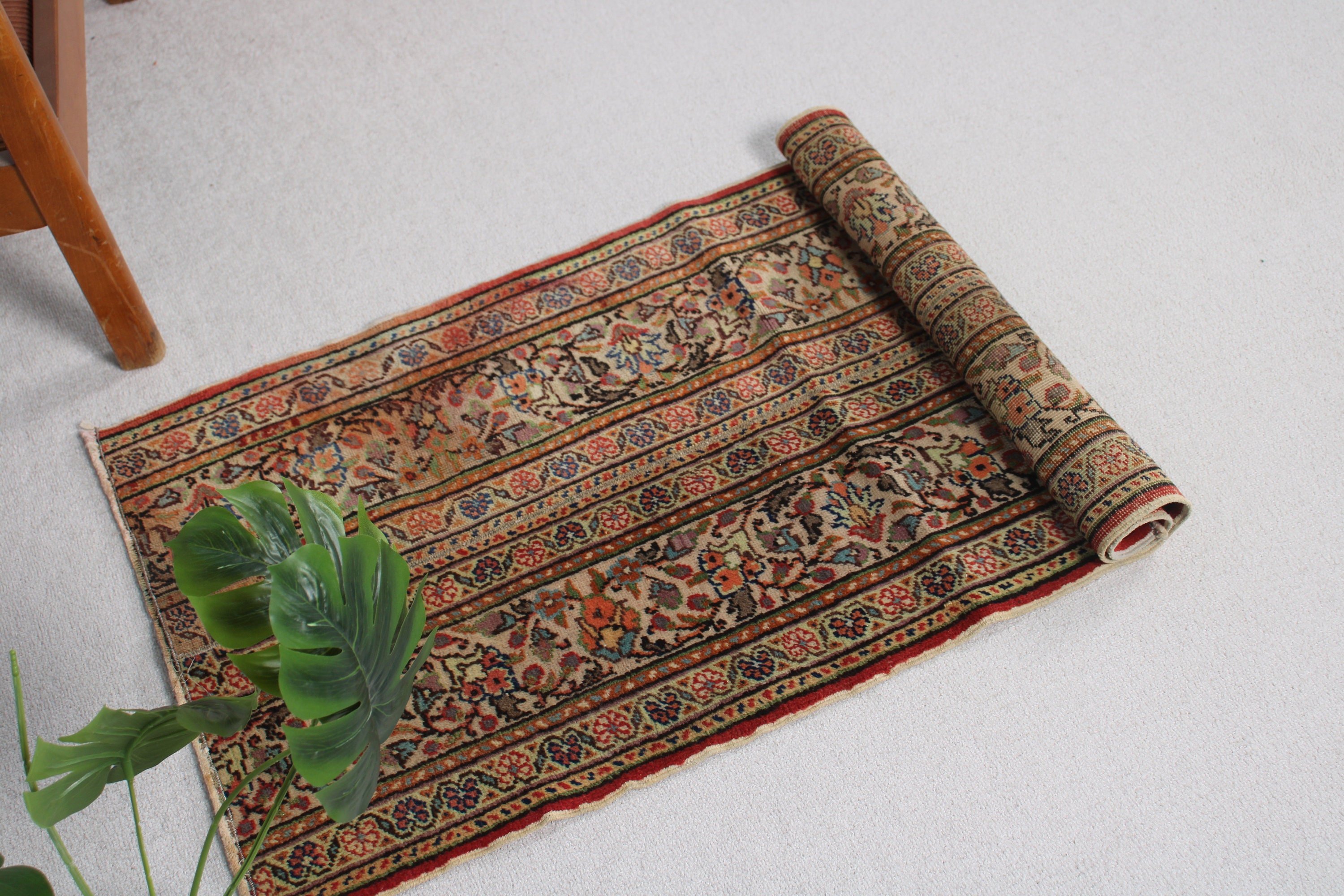 Küçük Alan Halısı, 2x4,1 ft Küçük Halı, Yatak Odası Halısı, Boho Halıları, Vintage Halılar, Türk Halıları, Bej Mutfak Halısı, Araba Paspas Halıları, Oryantal Halı