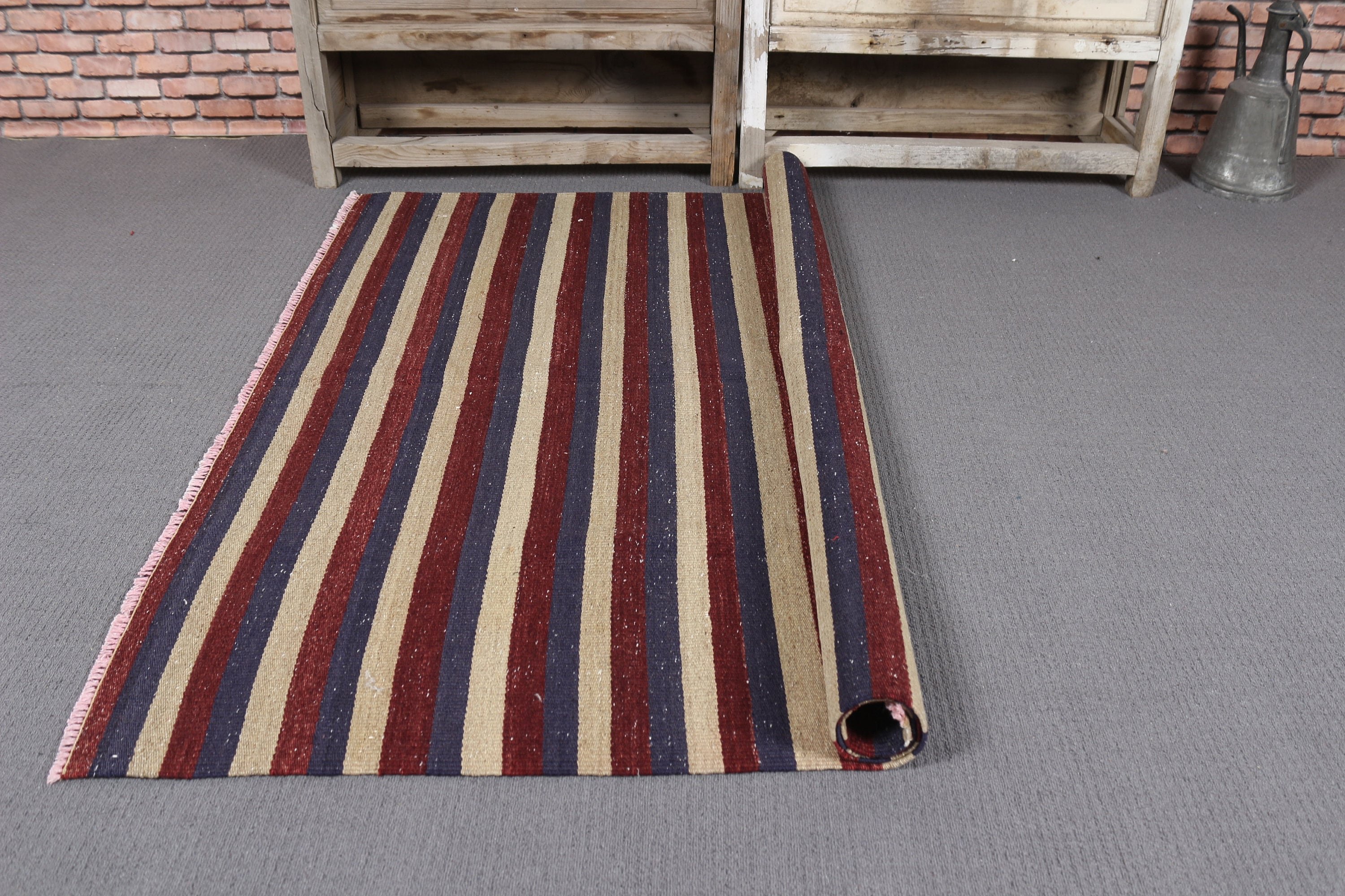 Yurt Halısı, Mutfak Halısı, Kilim, Oryantal Halı, Türk Halısı, Vintage Halı, 4,6x5,1 ft Accent Halılar, Mor Havalı Halılar, Yatak Odası Halısı