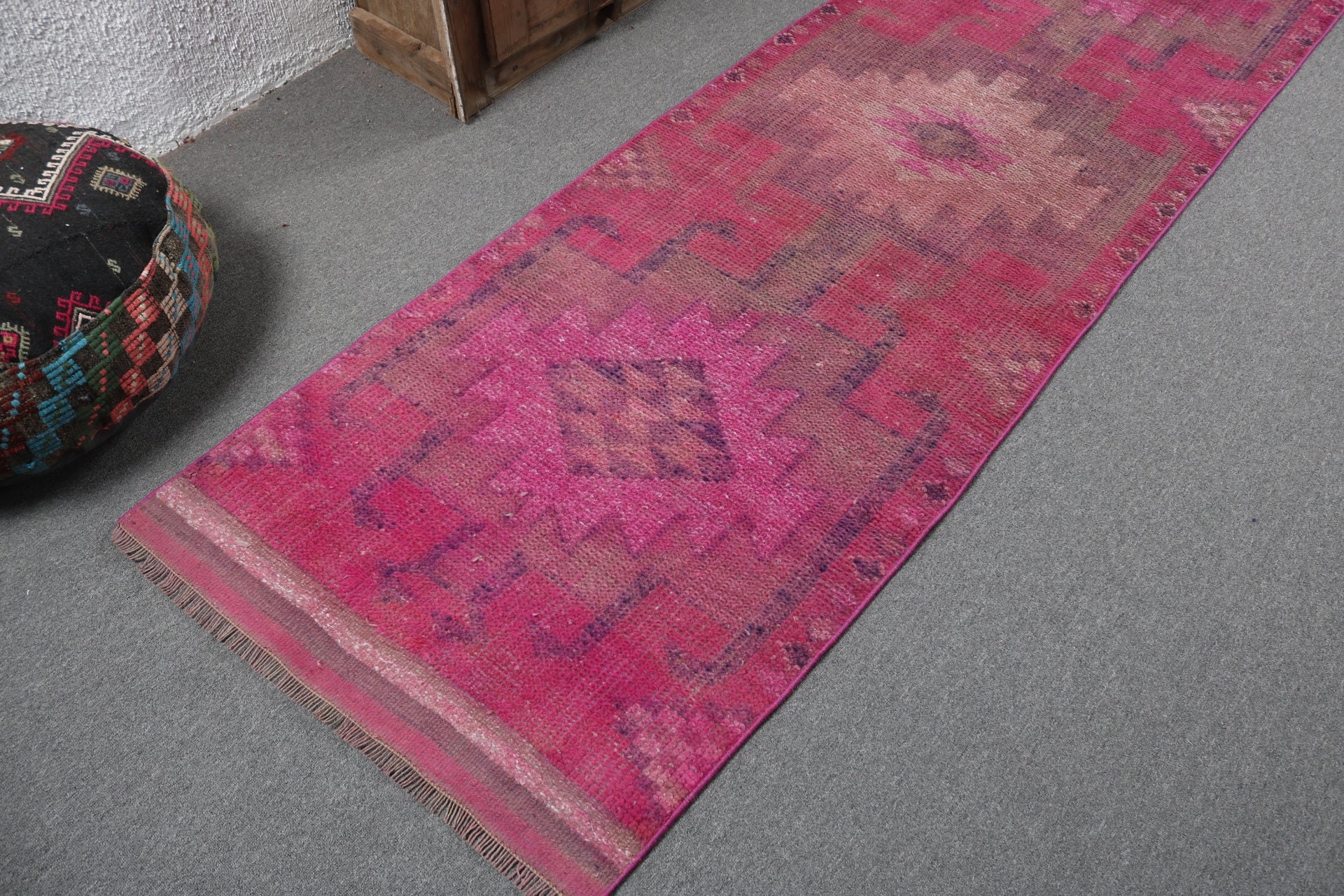 Turkish Rugs, Beni Ourain Runner Rug, Vintage Rugs, Pink Oriental Rugs, Oriental Rugs, 2.9x10 ft Runner Rugs, Oushak Rugs, Long Runner Rugs