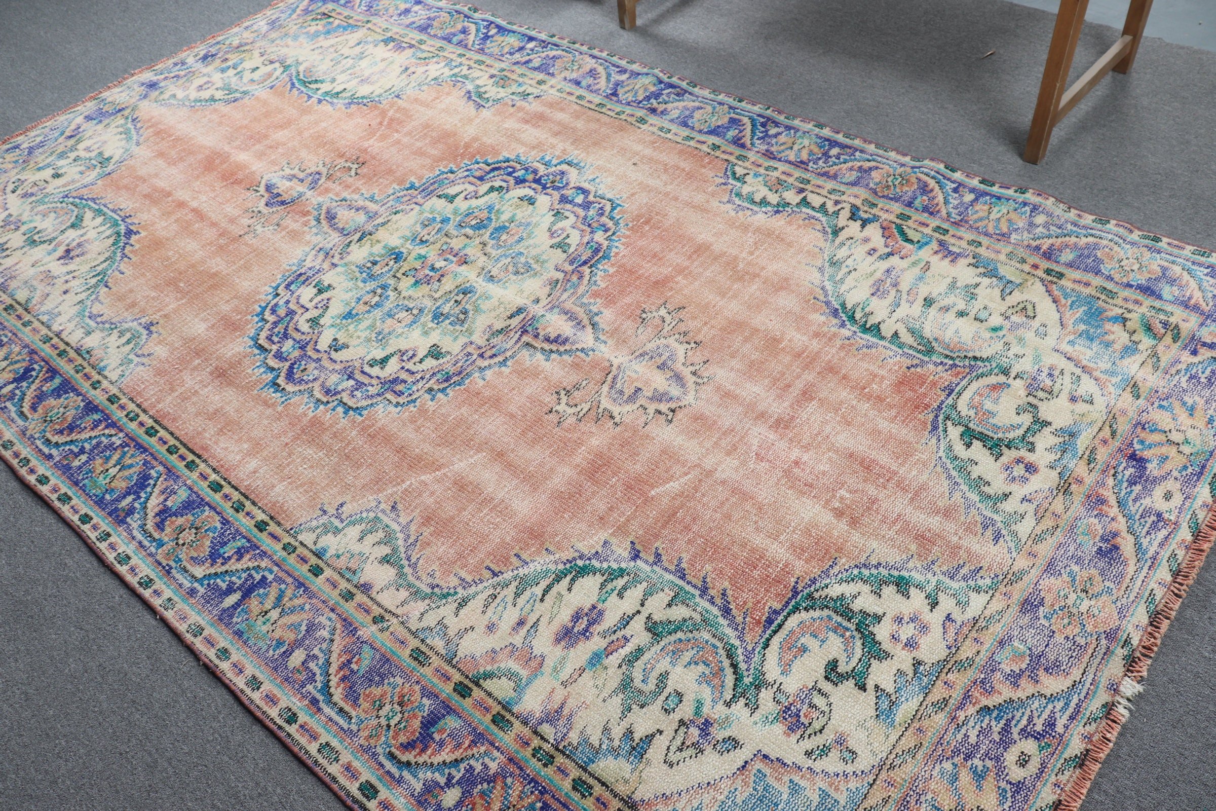Living Room Rug, Vintage Rug, Rugs for Dining Room, Red  5.8x9.7 ft Large Rug, Turkish Rug, Bedroom Rugs