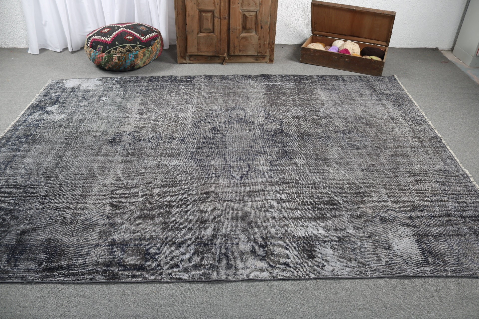 Blue Luxury Rugs, Dining Room Rugs, Home Decor Rug, Large Boho Rug, Vintage Rugs, Anatolian Rugs, 6.7x9.5 ft Large Rugs, Turkish Rugs