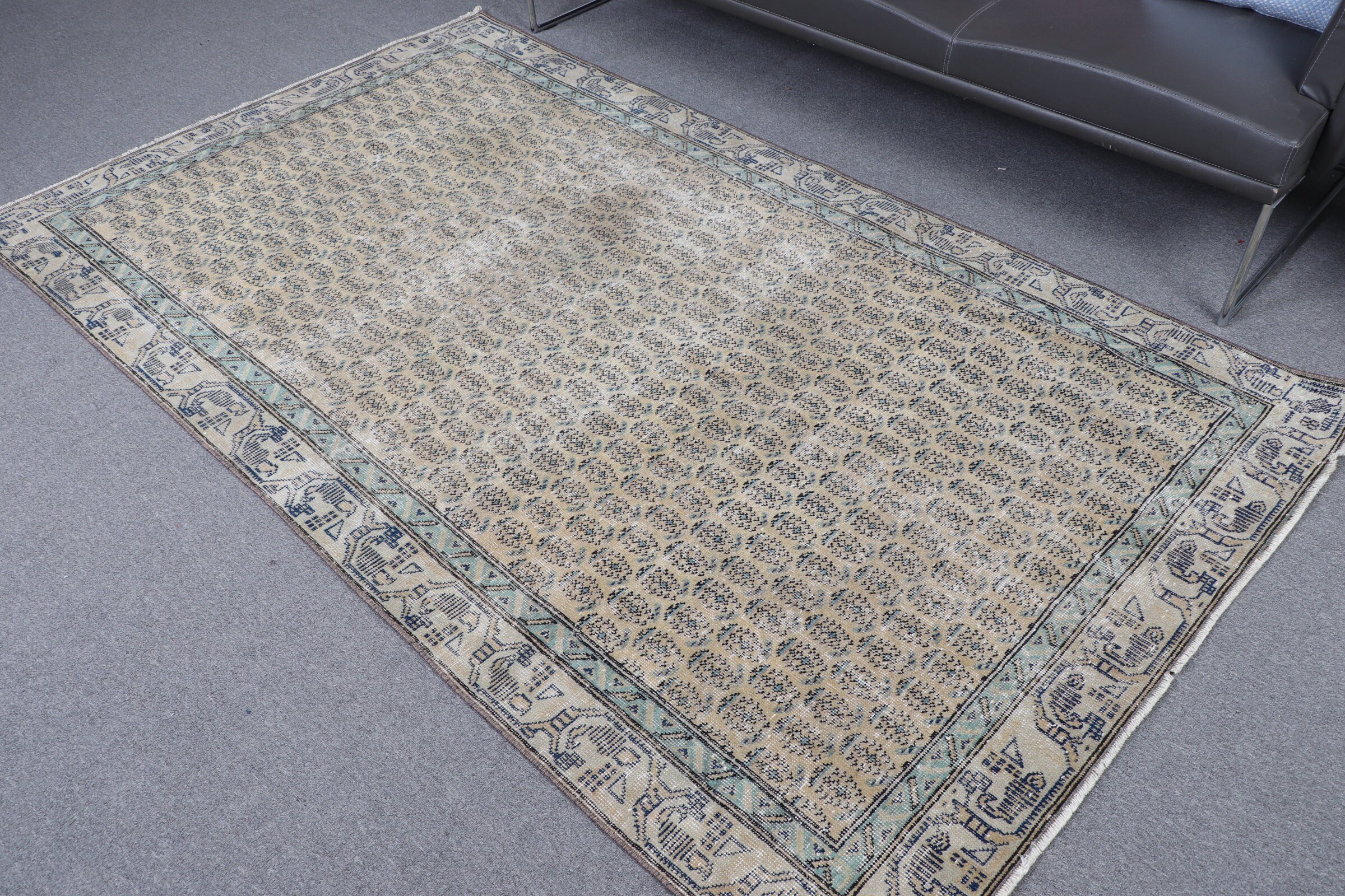 Floor Rug, Vintage Rug, Living Room Rug, Oushak Rugs, Bright Rug, Bedroom Rug, Gray Home Decor Rugs, Turkish Rugs, 4.8x8.1 ft Area Rugs