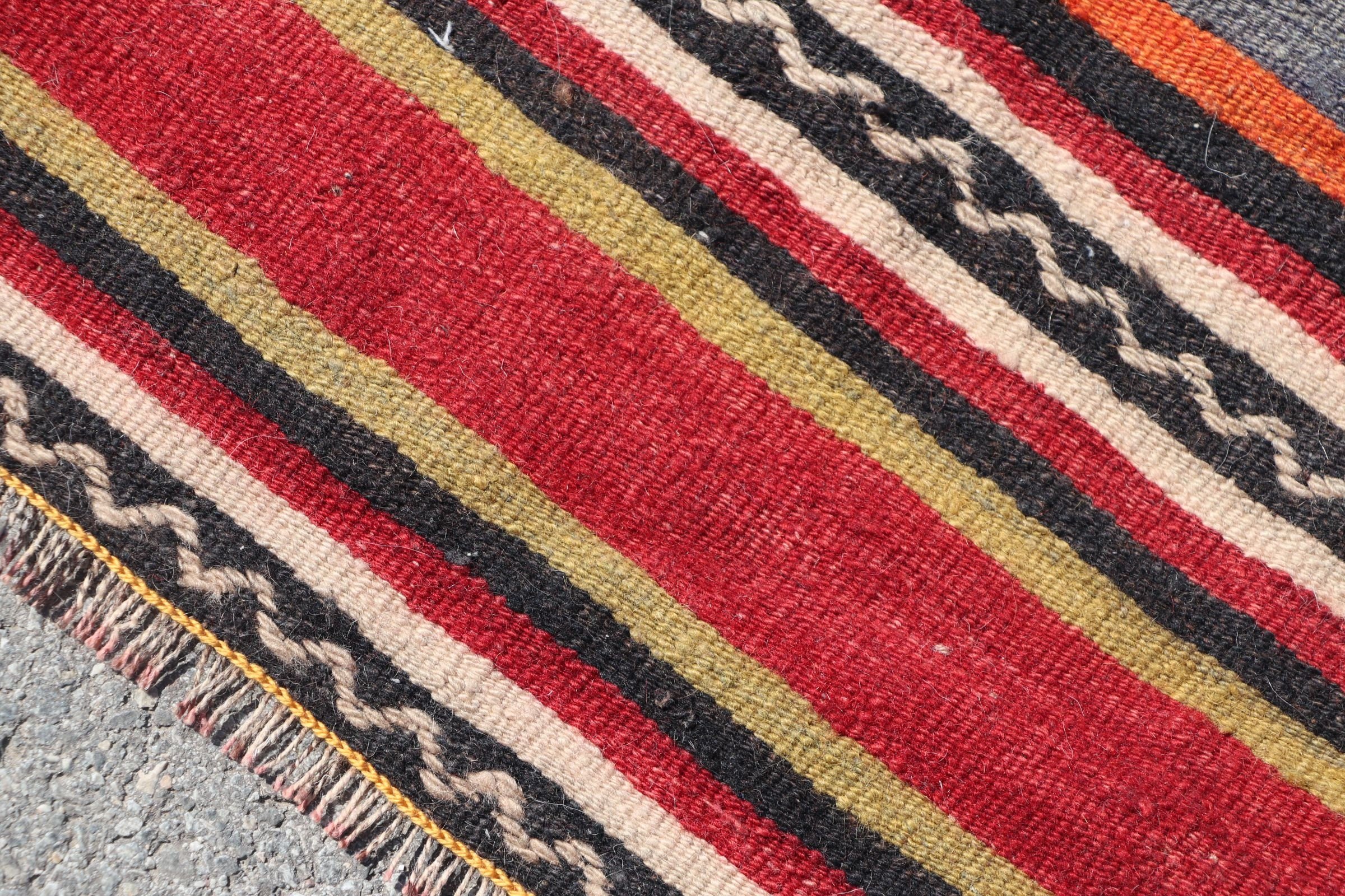 Türk Halısı, Havalı Halılar, Vintage Halı, Merdiven Halıları, Kilim, 4,6x13,1 ft Runner Halısı, Soluk Halı, Turuncu Yün Halı, Anadolu Halıları, Merdiven Halıları