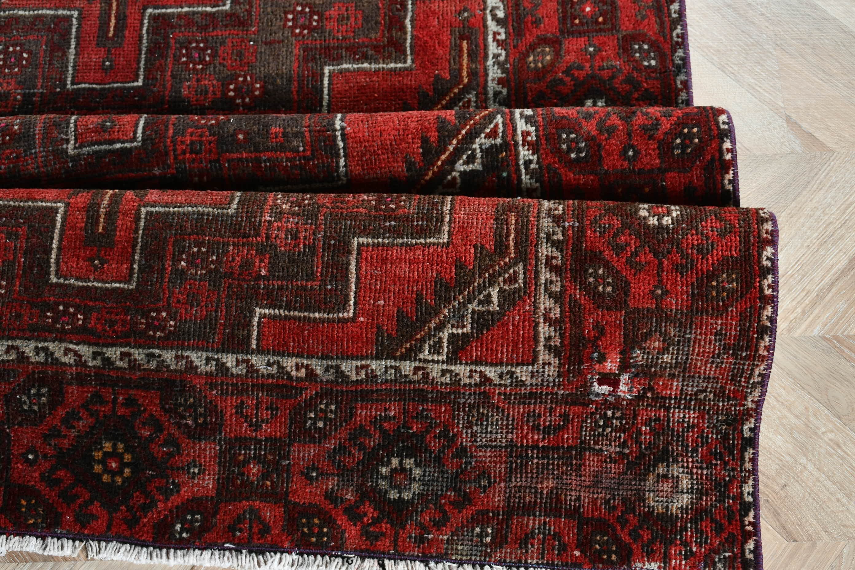 Turkish Rug, Home Decor Rug, Vintage Rug, 4.1x7.3 ft Area Rug, Rugs for Floor, Floor Rug, Red Home Decor Rugs, Bedroom Rugs, Kitchen Rug