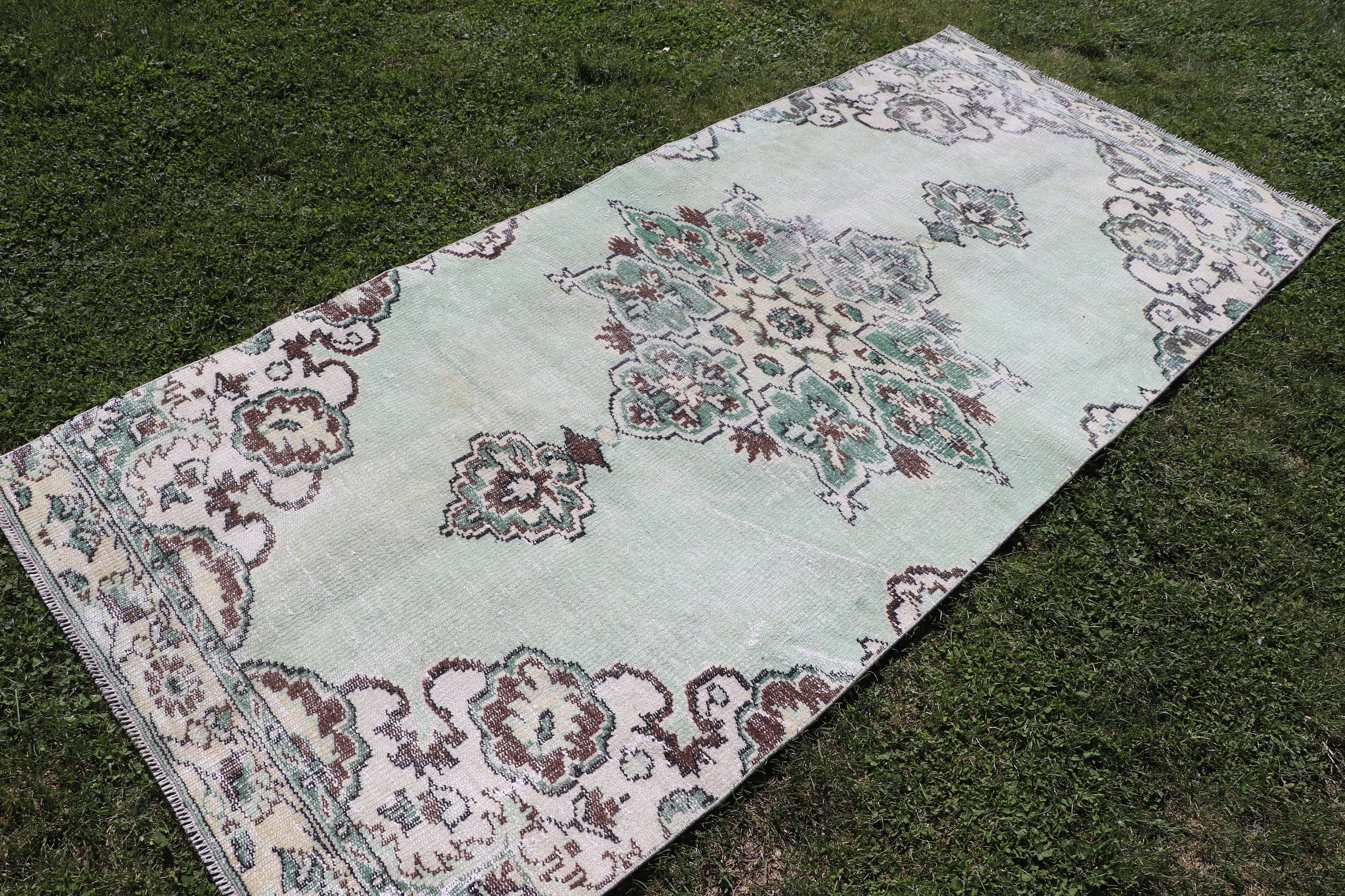 Yeşil El Dokuma Halılar, 3.7x8.4 ft Alan Halıları, Türk Halısı, Aztek Halıları, Vintage Halılar, Yemek Odası Halıları, Antika Halı, Mutfak Halıları, Yatak Odası Halıları