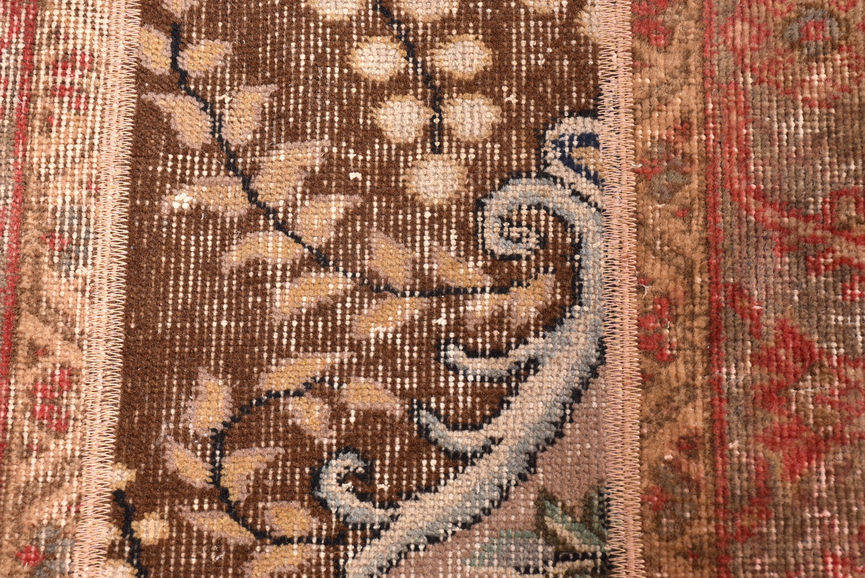 Bej Nötr Halılar, Araba Paspas Halıları, Geleneksel Halı, Antika Halılar, Vintage Halı, 2.2x5 ft Küçük Halılar, Yatak Odası Halıları, Türk Halıları