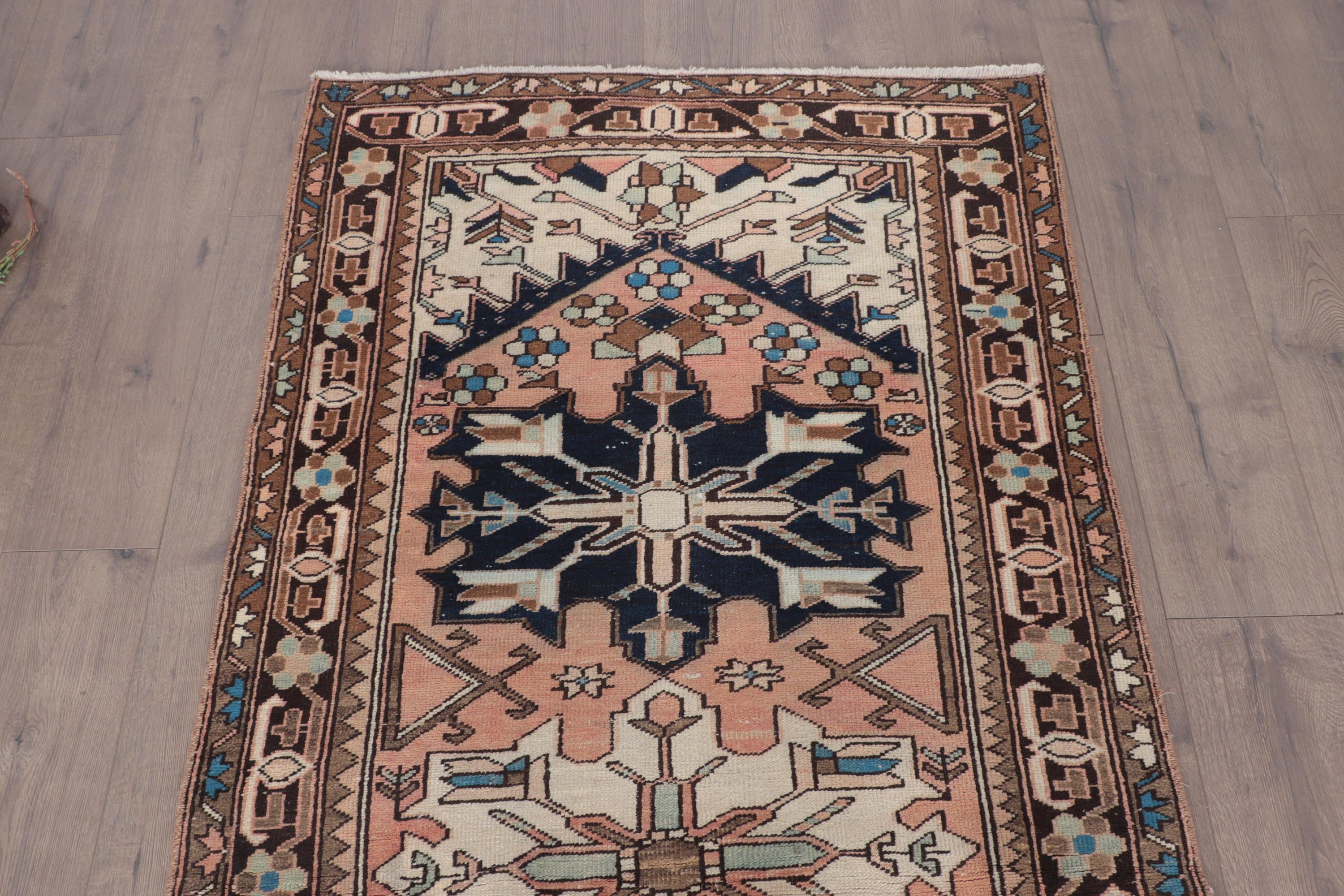 Türk Halısı, Oryantal Halı, Boho Halısı, Bej Açıklama Halıları, Vintage Halılar, 3,4x7,2 ft Alan Halısı, Yemek Odası Halısı, Oturma Odası Halıları, Havalı Halılar