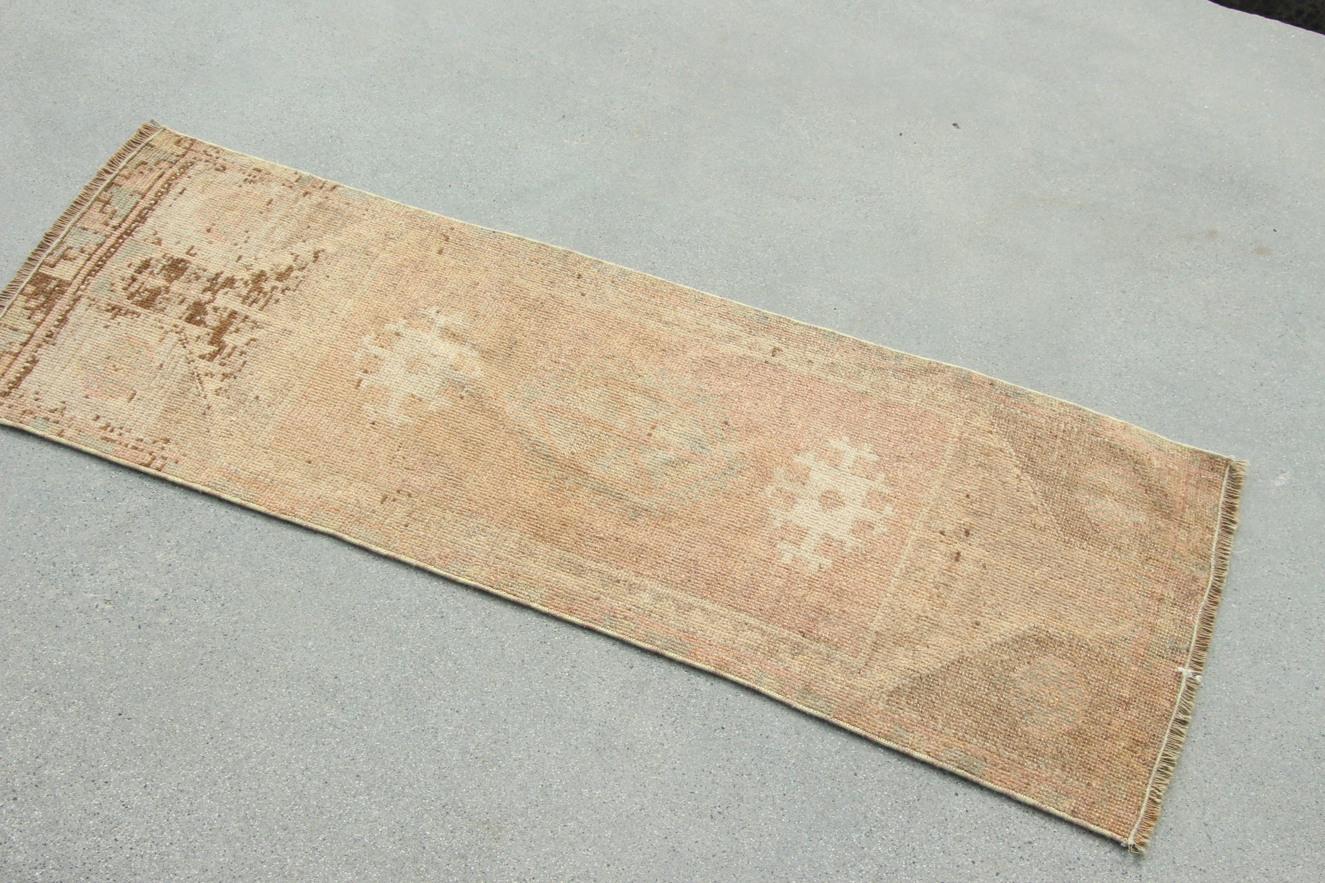 Vintage Rug, Turkish Rugs, Floor Rug, Home Decor Rugs, Kitchen Rug, Luxury Rugs, Bronze  1.3x3.6 ft Small Rug, Door Mat Rugs