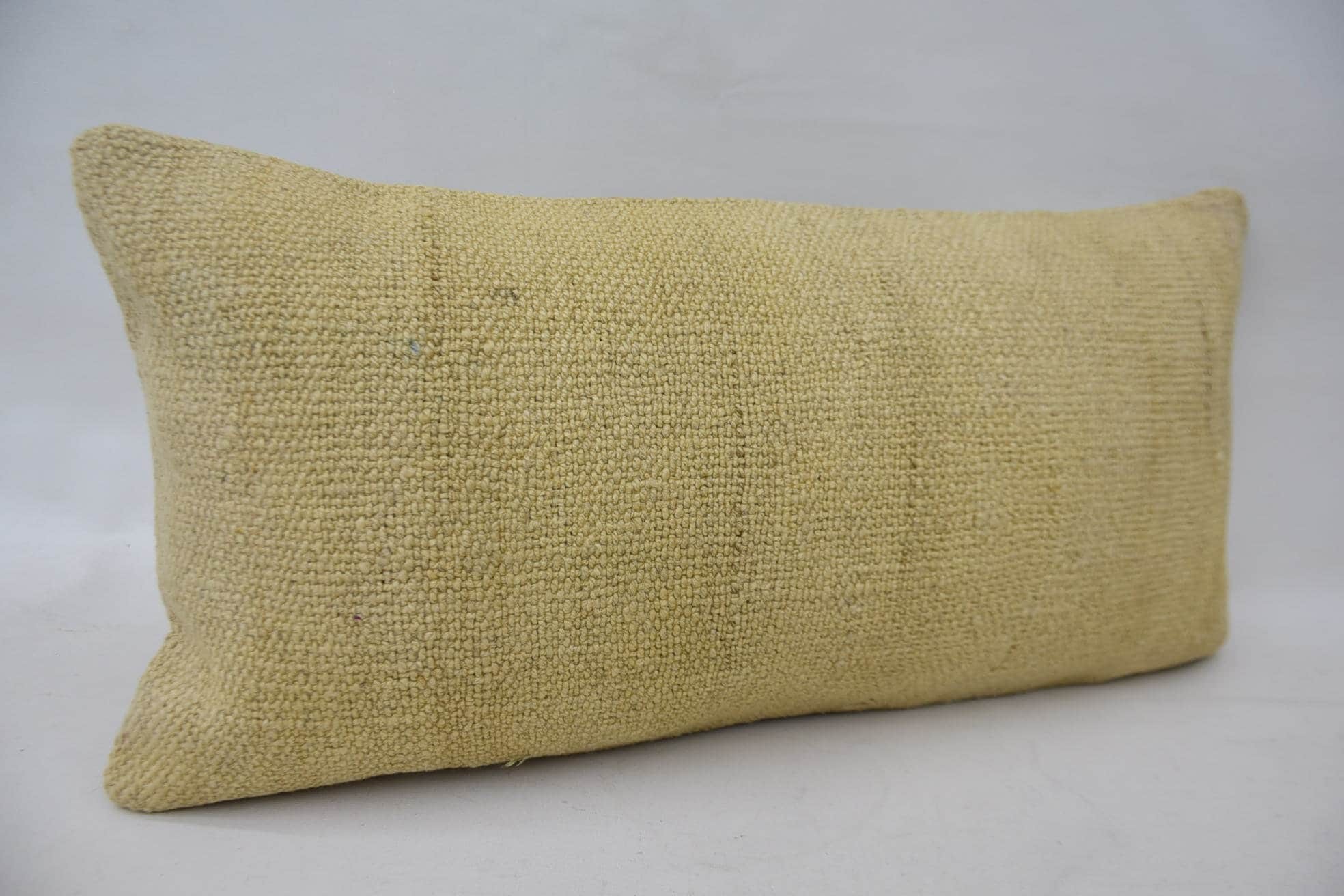 Antique Pillows, Gift Pillow, 12"x24" Beige Pillow Cover, Car Pillow Sham, Kilim Pillow Cover, Hippie Throw Cushion, Neutral Cushion